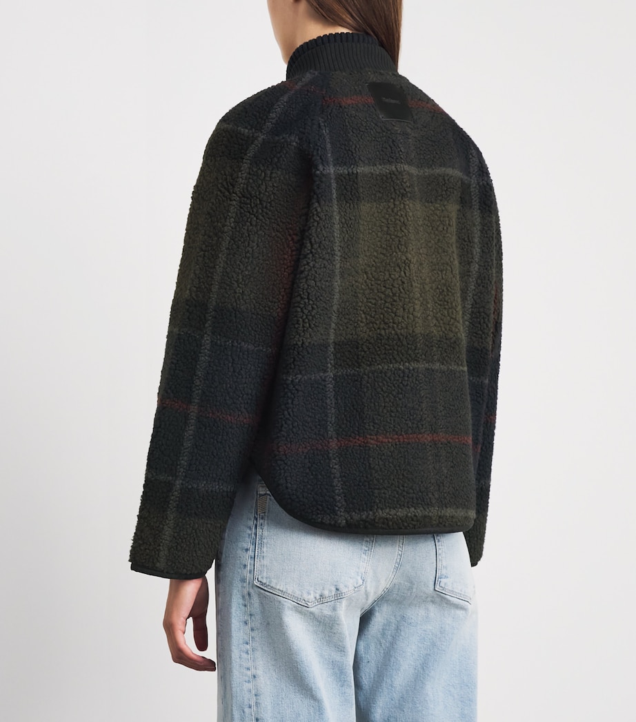 Barbour Womens Fleece Kirklees Jacket Shadow Clasc Tartan Image 5