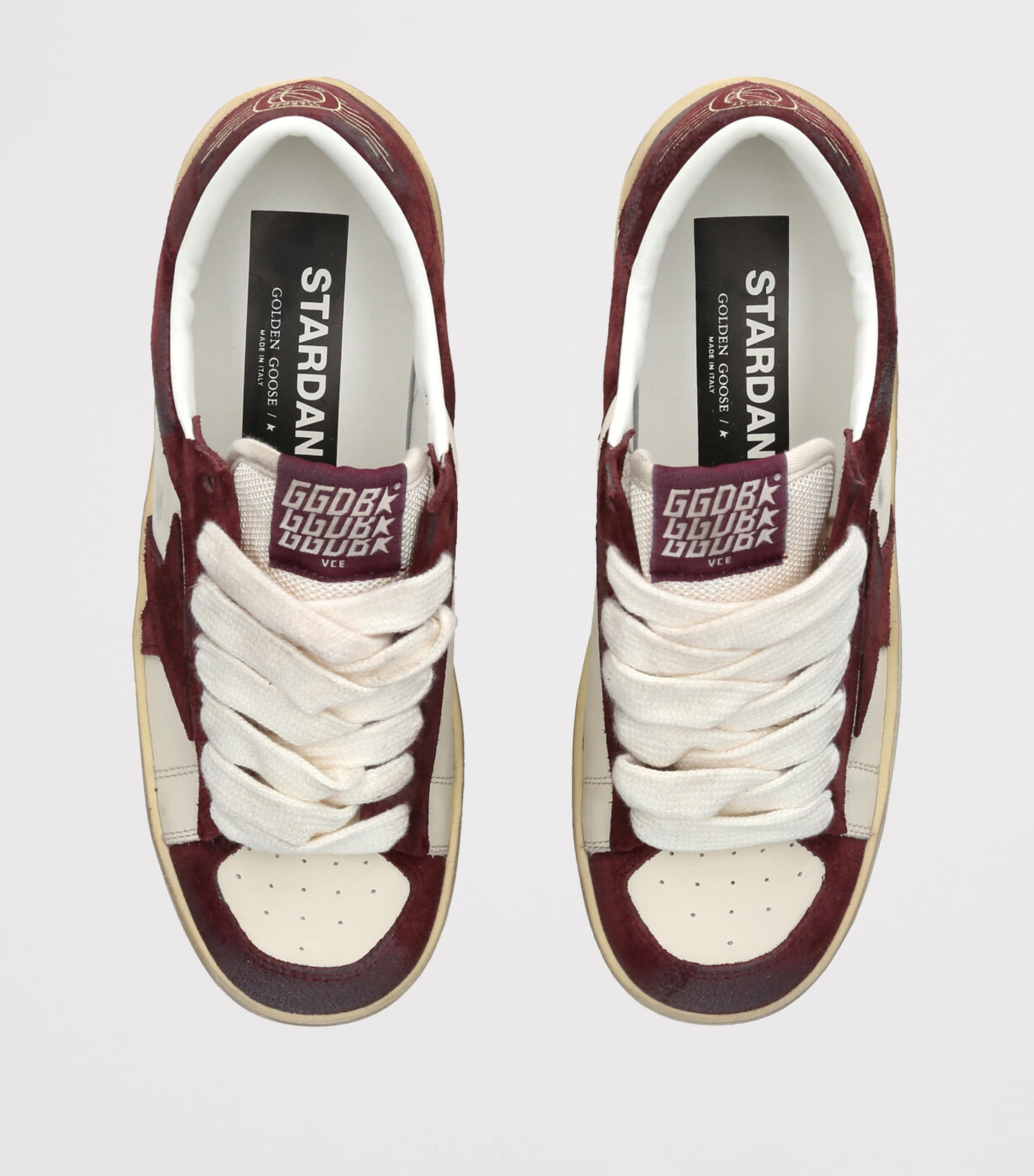 Golden Goose Leather Stardan Sneakers Wine Comb Image 4