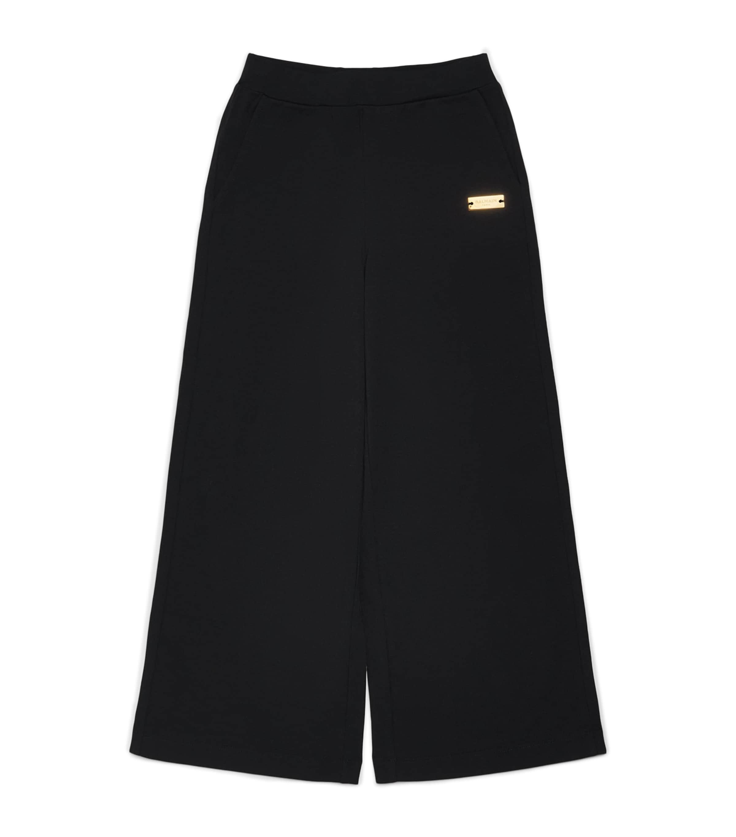 Balmain Kids Stretch-Cotton Logo Sweatpants (6-14 Years) Black/gold Image 1