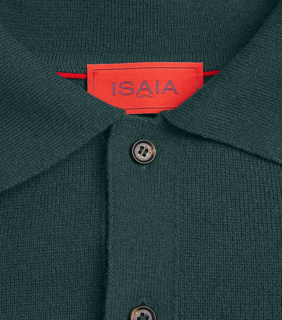Isaia Mens Cashmere Long-Sleeve Polo Shirt Image 6