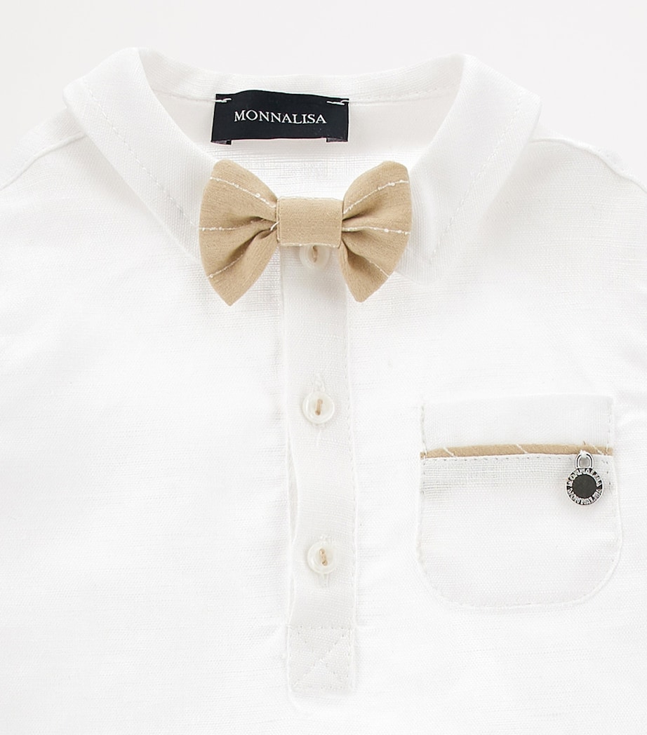 Linen-Cotton Shirt, Trousers and Bow Tie Set (3-36 Months) BIANCO/PANNA+BEIGE Image 4