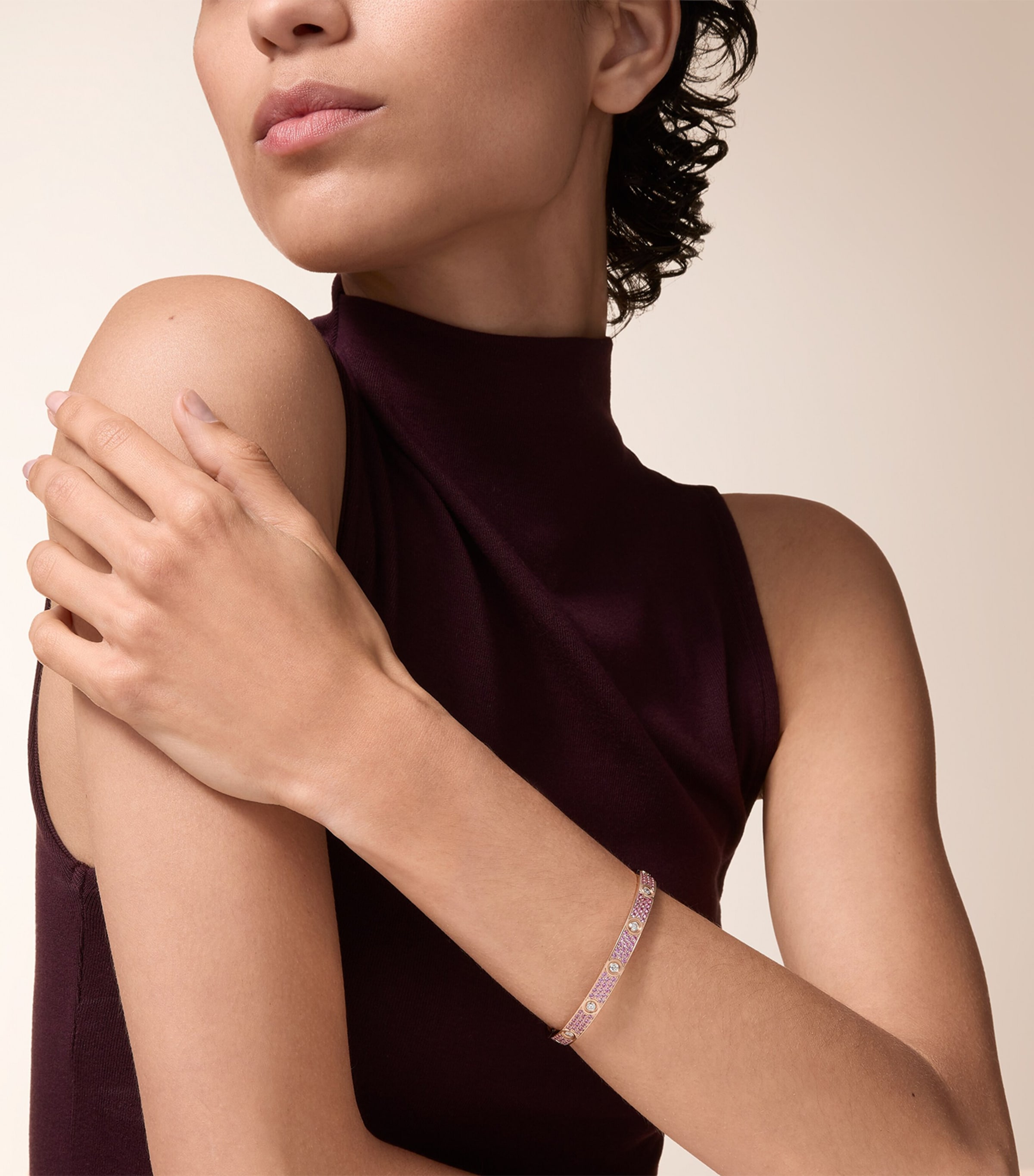 Cartier Rose Gold, Diamond and Sapphire Classic LOVE Bracelet Rose Gold Image 2