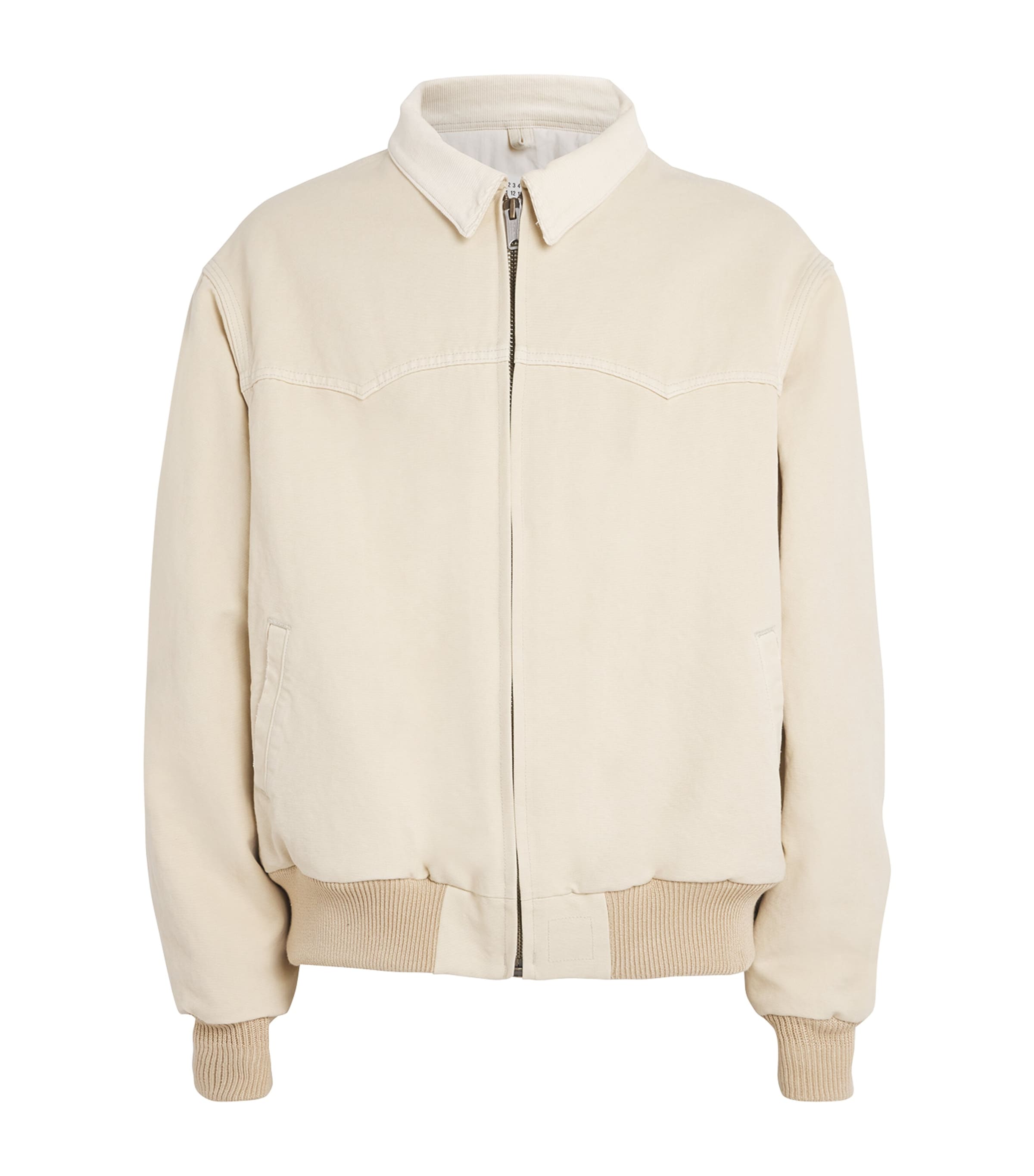 Maison Margiela Casual Jacket With Ribbed Cuffs And Hem In Neutral