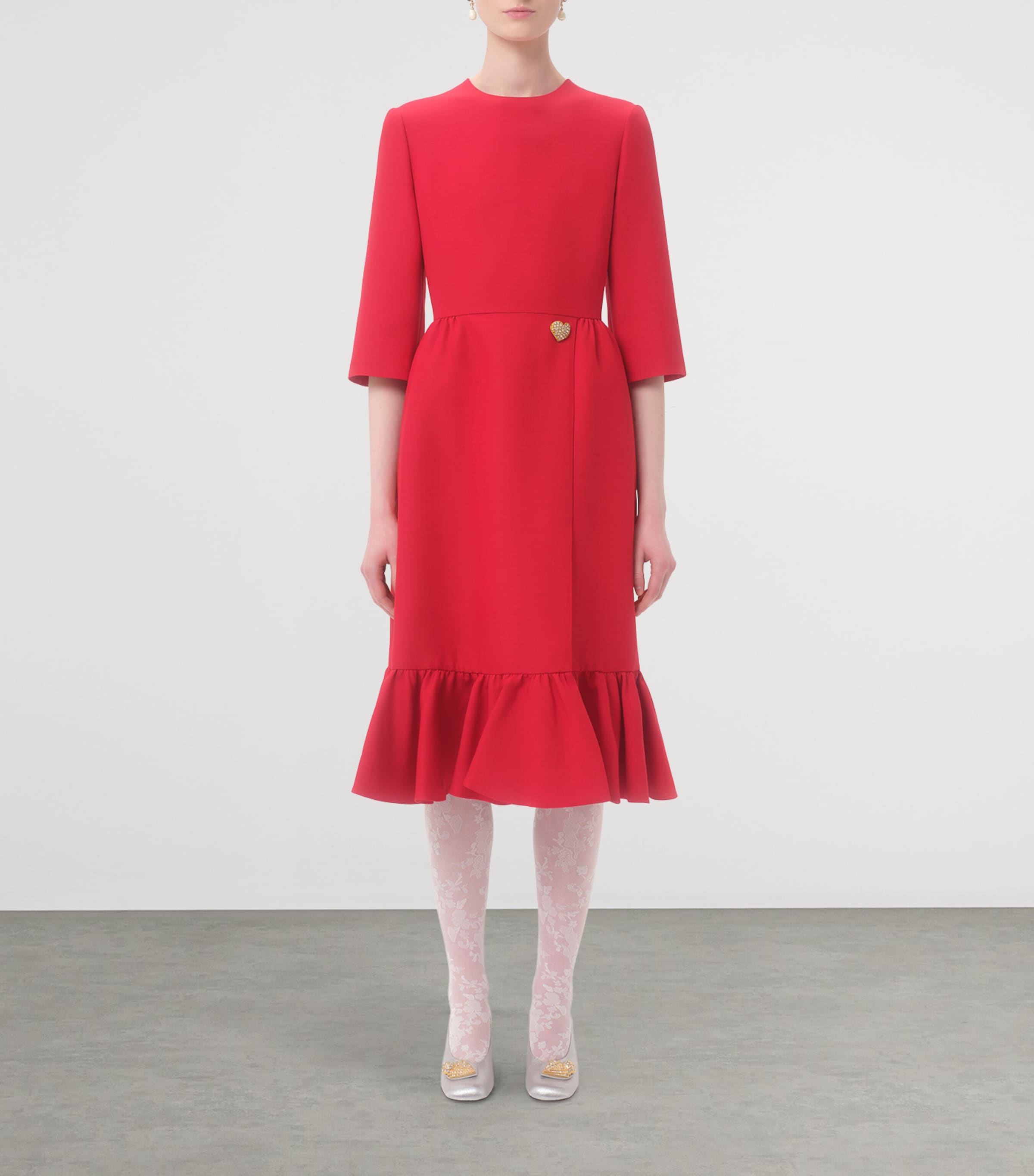 Valentino Womens Crepe Couture Midi Dress Image 2