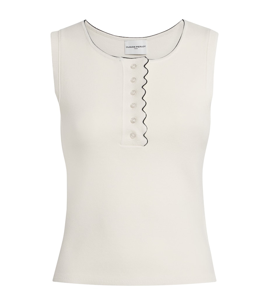 Claudie Pierlot Womens Ribbed Tank Top Ecru Image 1