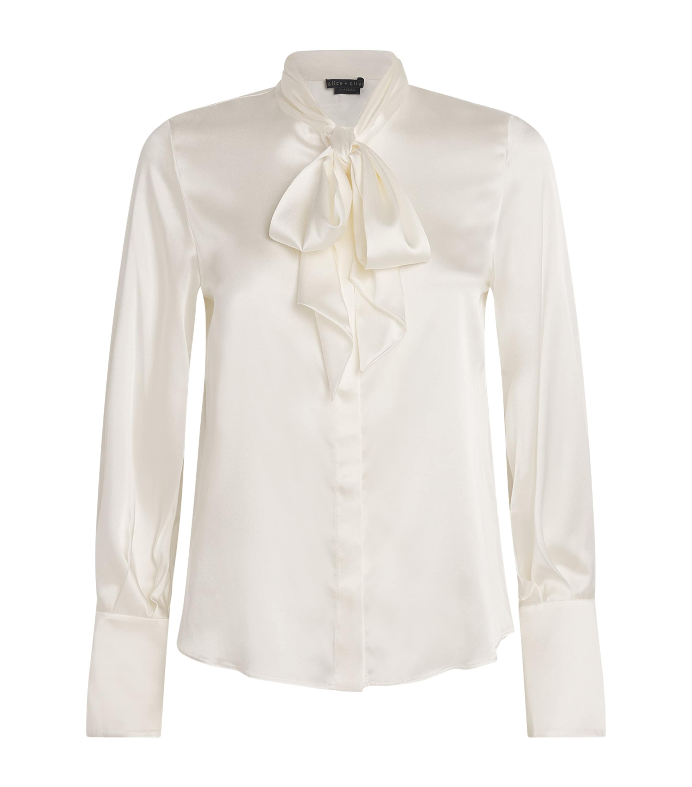 Alice And Olivia Lloyd Tie-neck Blouse In Ivory