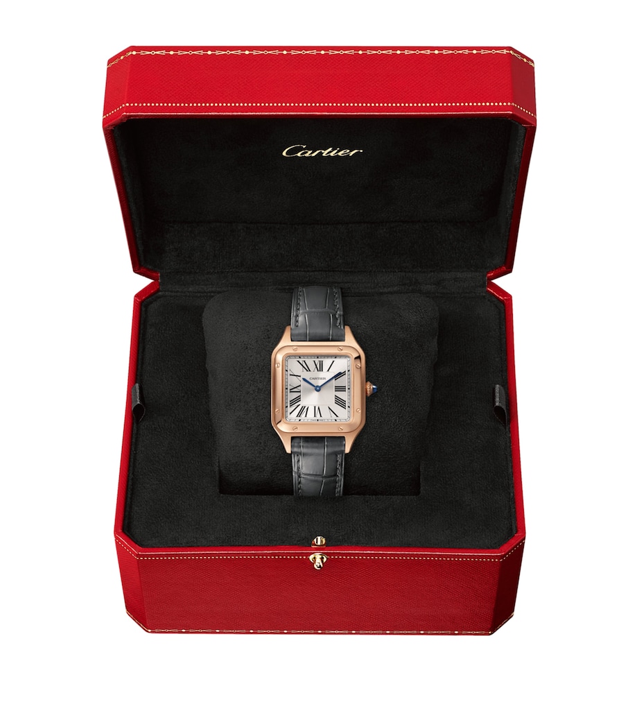 Cartier Rose Gold Santos-Dumont Watch 27.5mm Grey Image 9