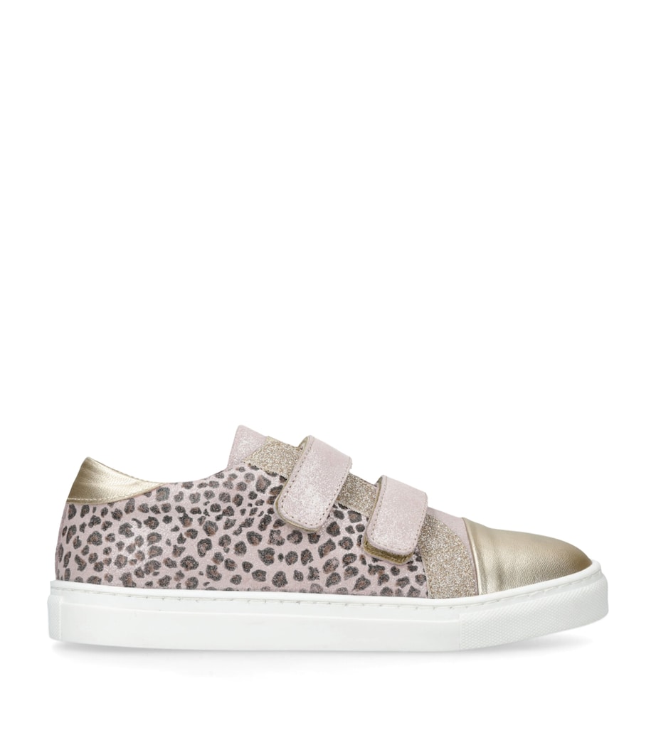 papouelli Leather Dorothy Leopard Sneakers Gold Comb Image 1