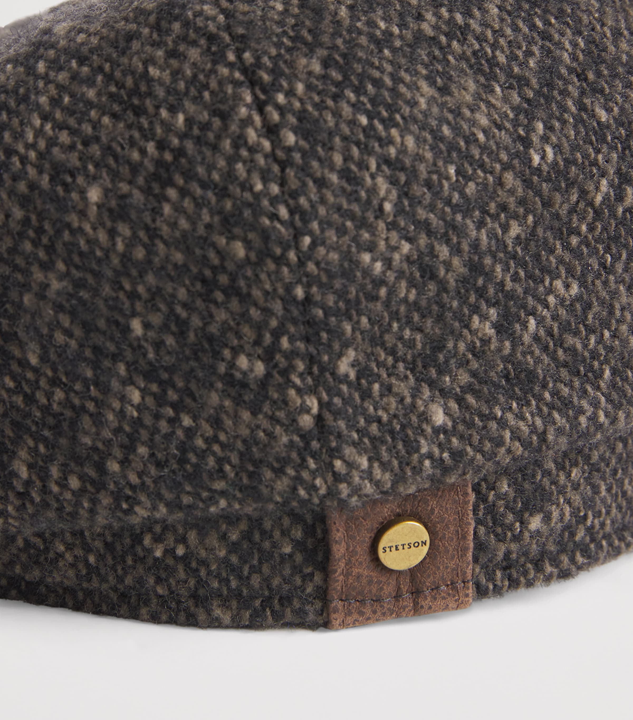 Wool Tweed Donegal Flat Cap 417 - BLACK/MUD Image 4