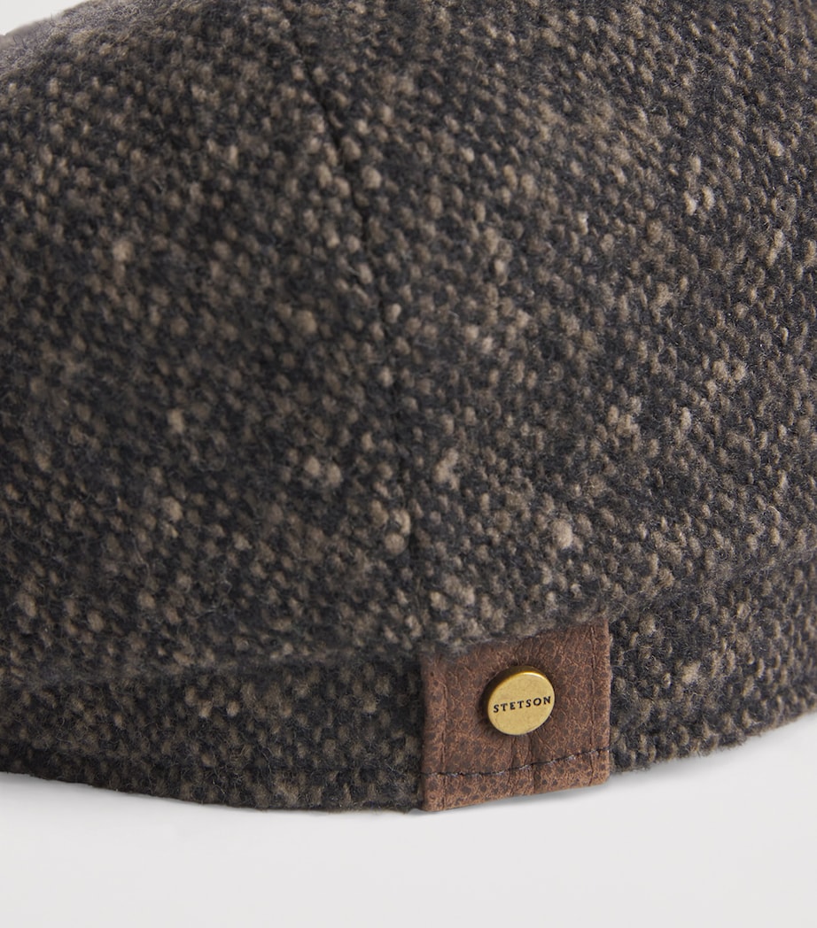 Wool Tweed Donegal Flat Cap 417 - BLACK/MUD Image 4