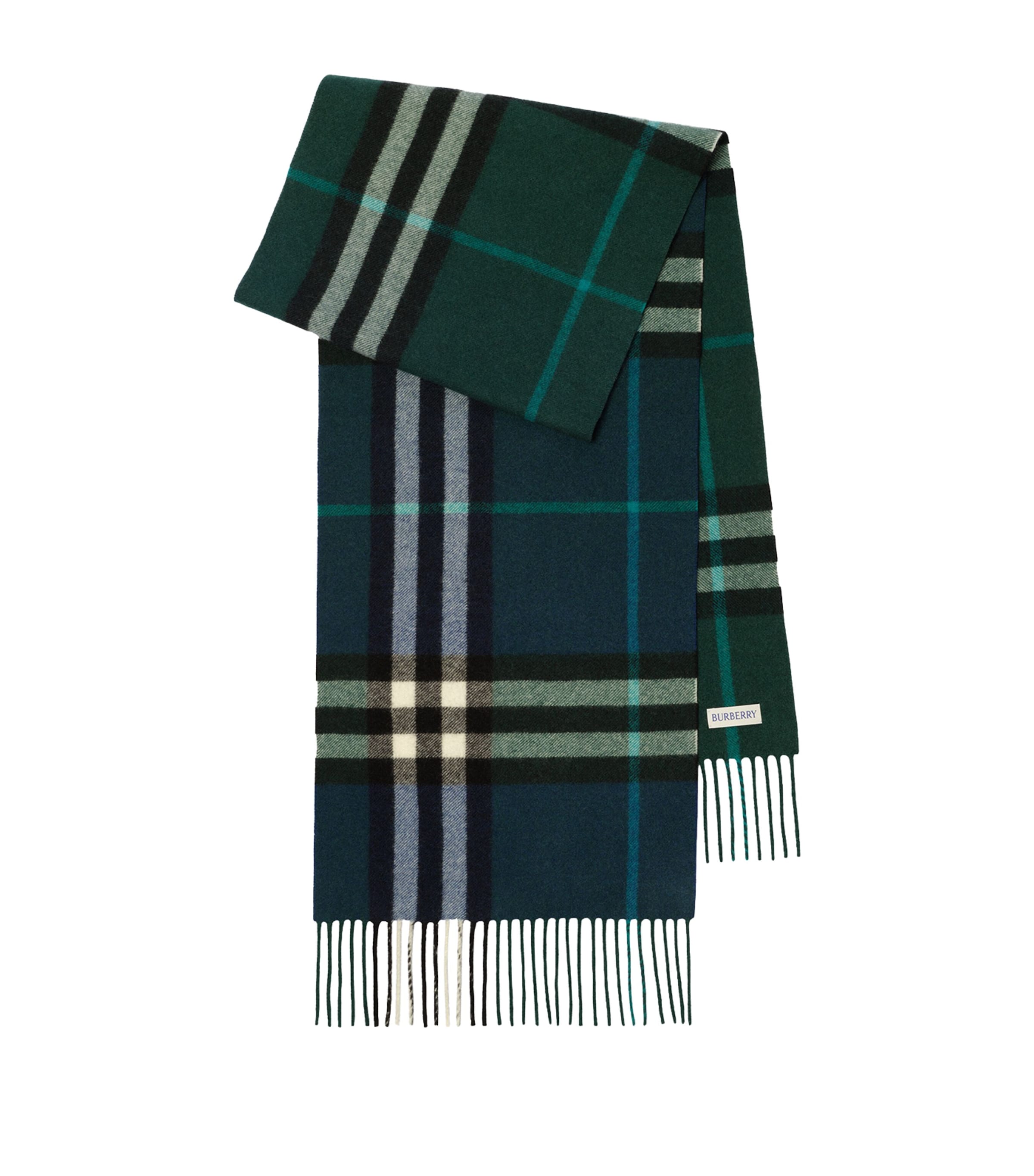 Burberry Cashmere Gradient Check Scarf Ink Blue Image 1