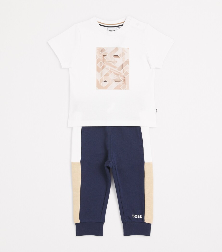 BOSS Kidswear Logo Drawstring Sweatpants (3-18 Months) Navy Image 3