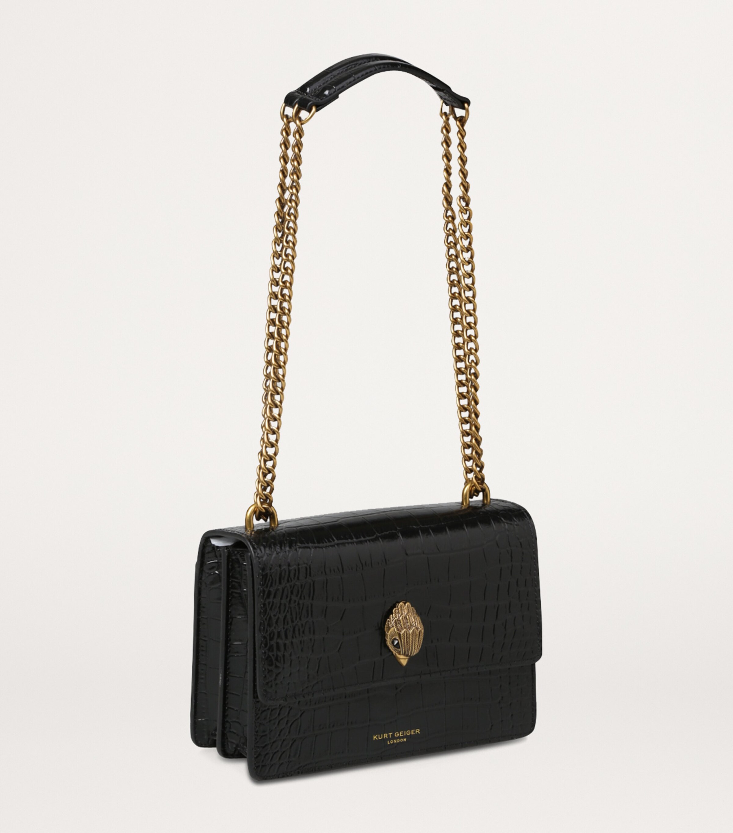 Kurt Geiger London Leather Shoreditch Cross-Body Bag Black Image 3