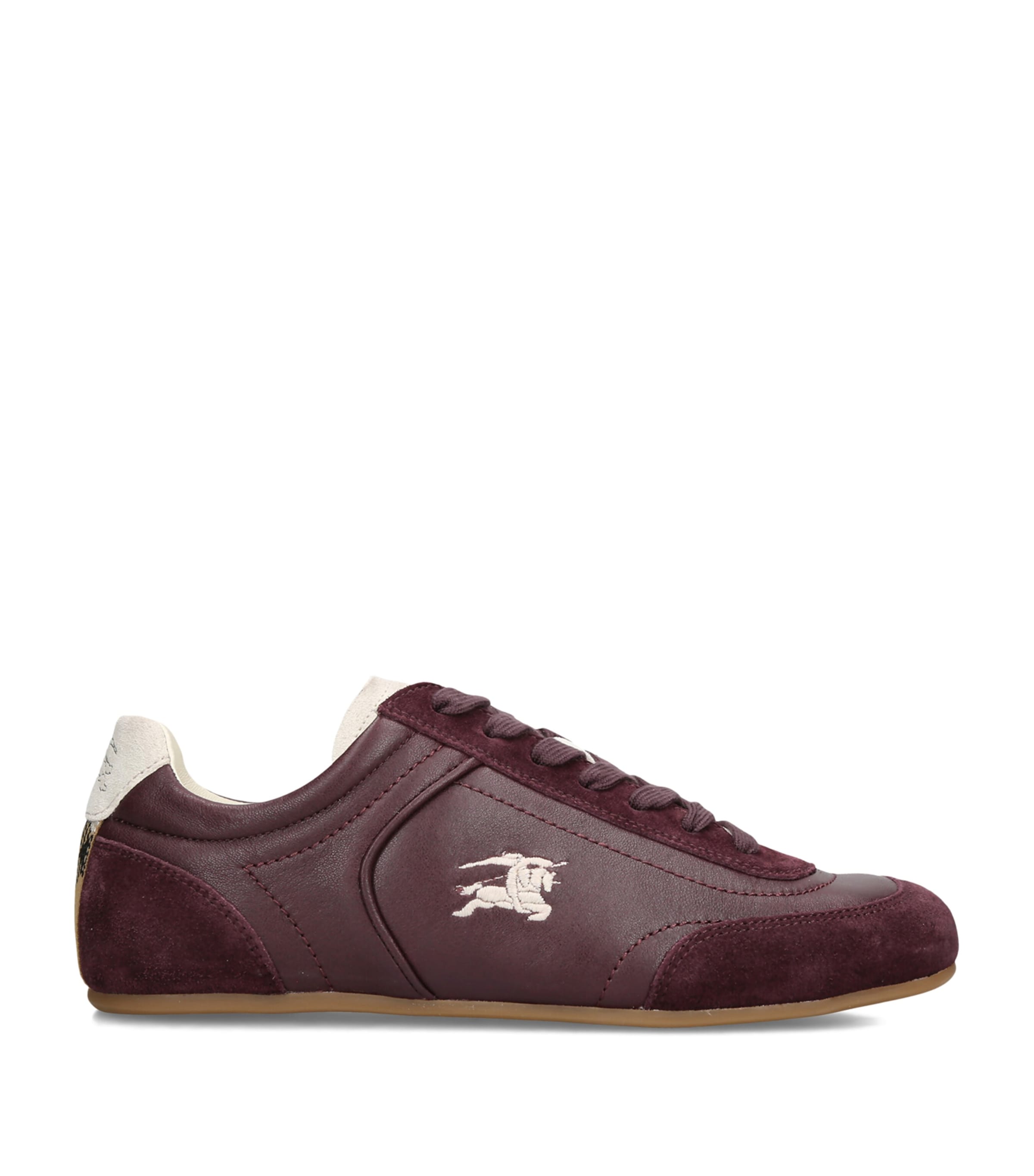 Burberry Leather Knight Low-Top Sneakers Cream Comb Image 1