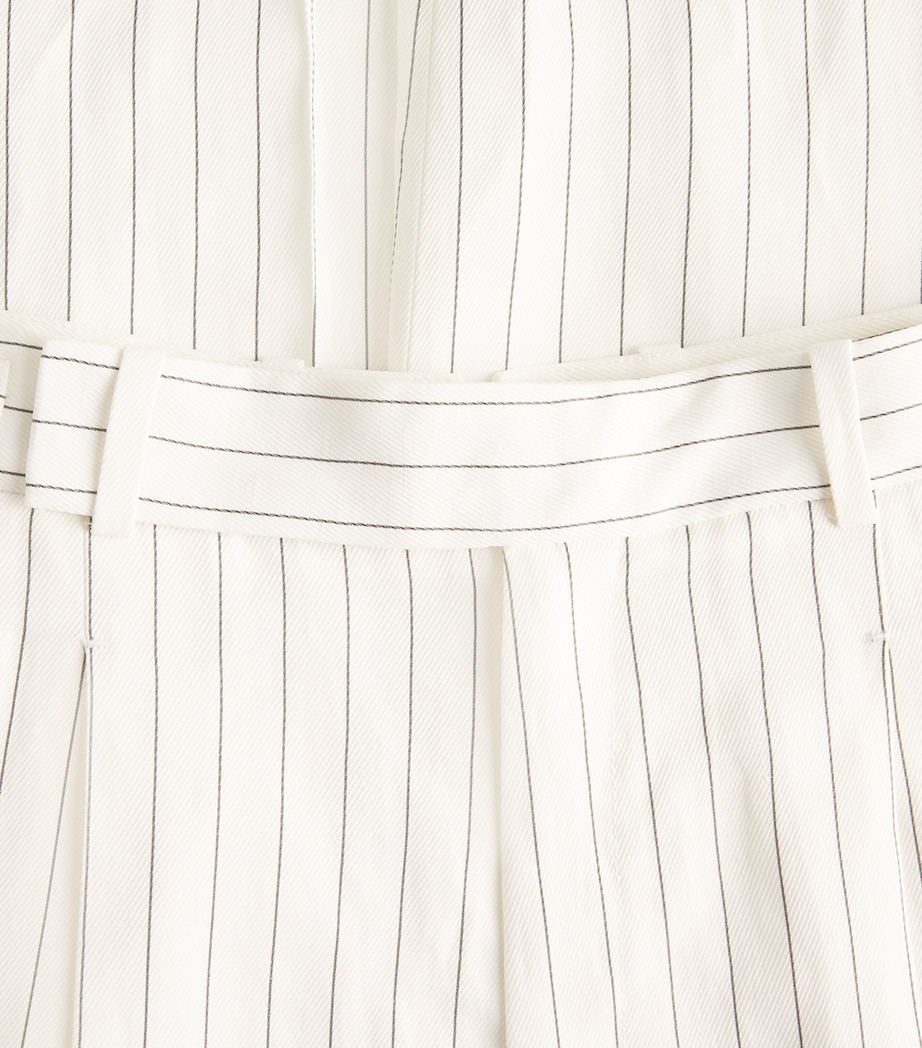Sandro Paris Womens Stripe Wide-Leg Tailored Trousers Ecru / Black Image 6