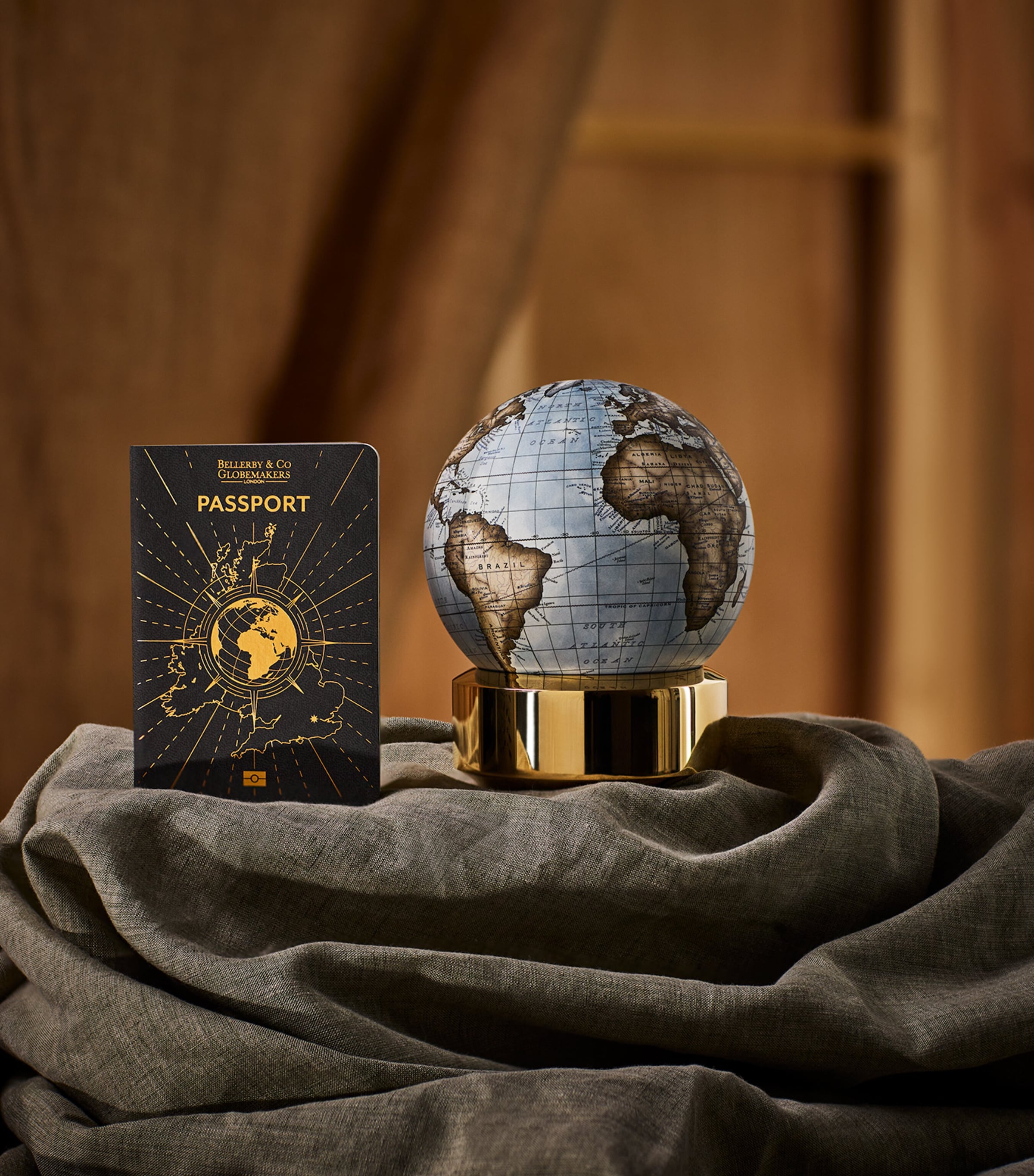 Bronze Glacial Blue Pocket Globe (12cm) GLACIAL BLUE Image 2