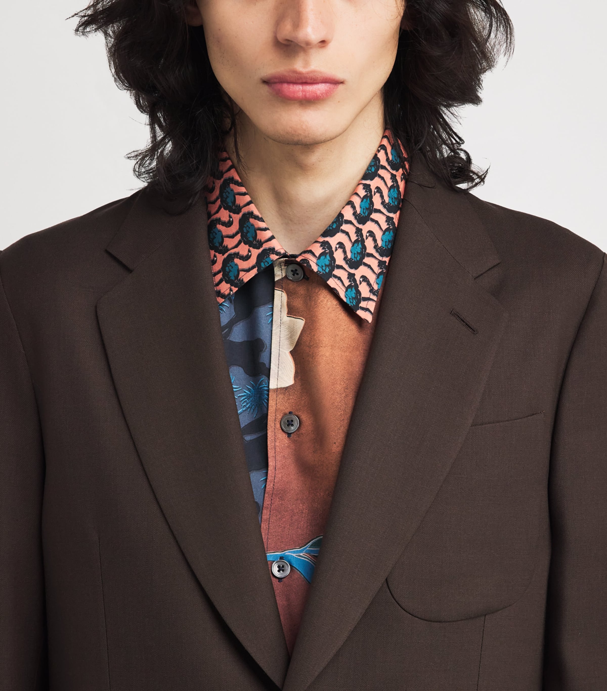 Wool Patch-Pocket Blazer BROWN-67 Image 6