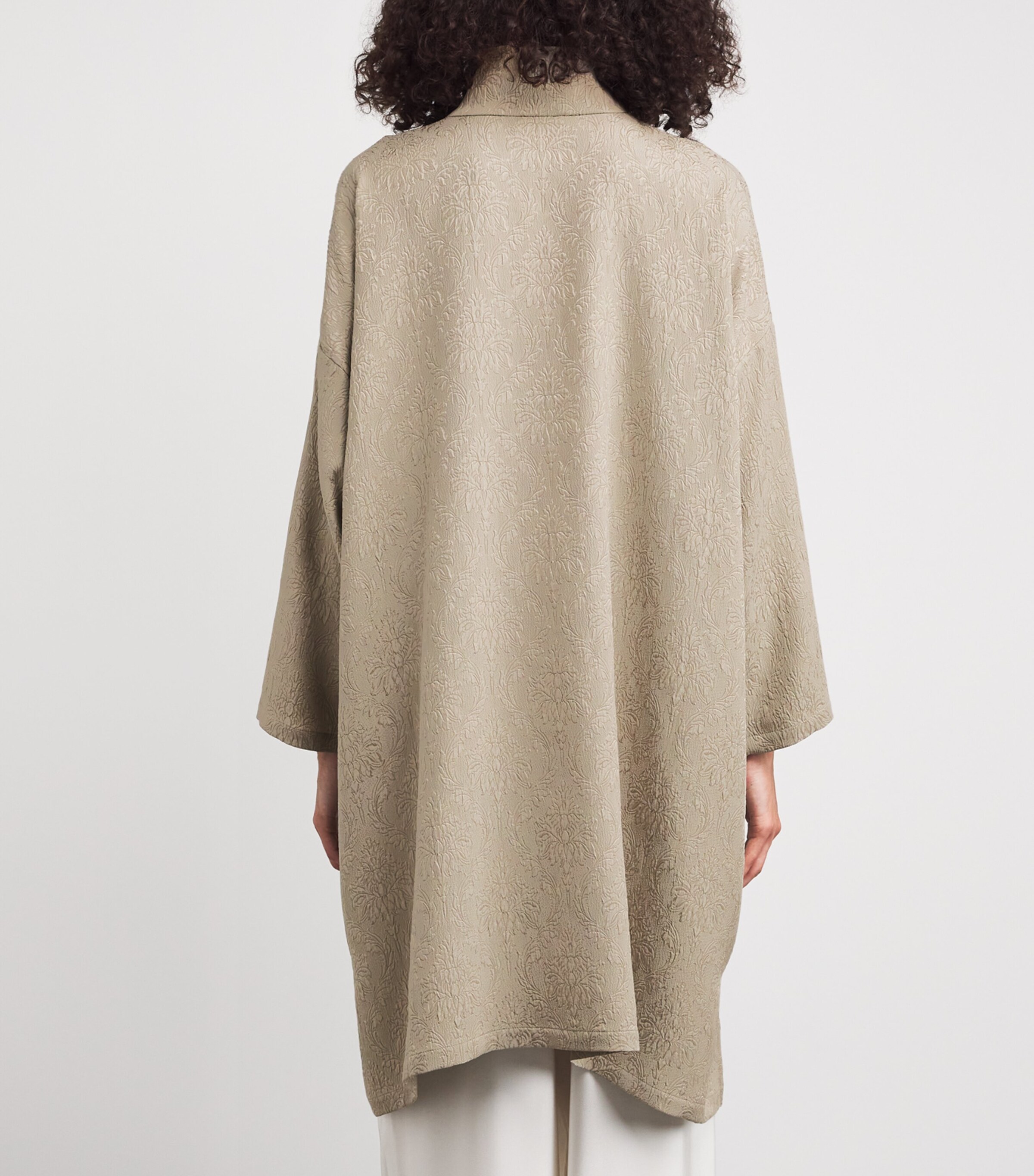 Silk Stand-Collar Shirt STONE Image 4