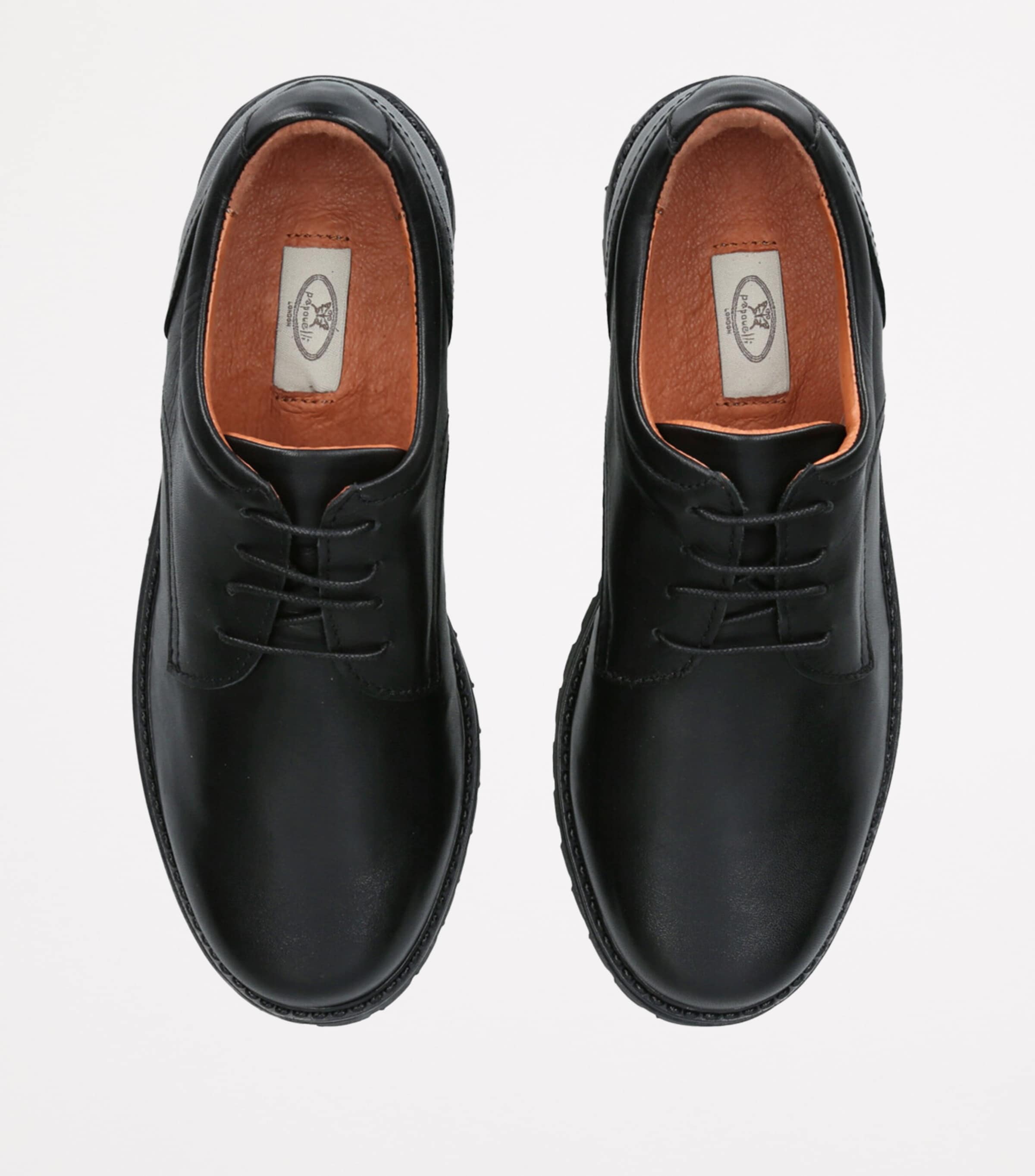 papouelli Leather Harry School Shoes Black Image 4