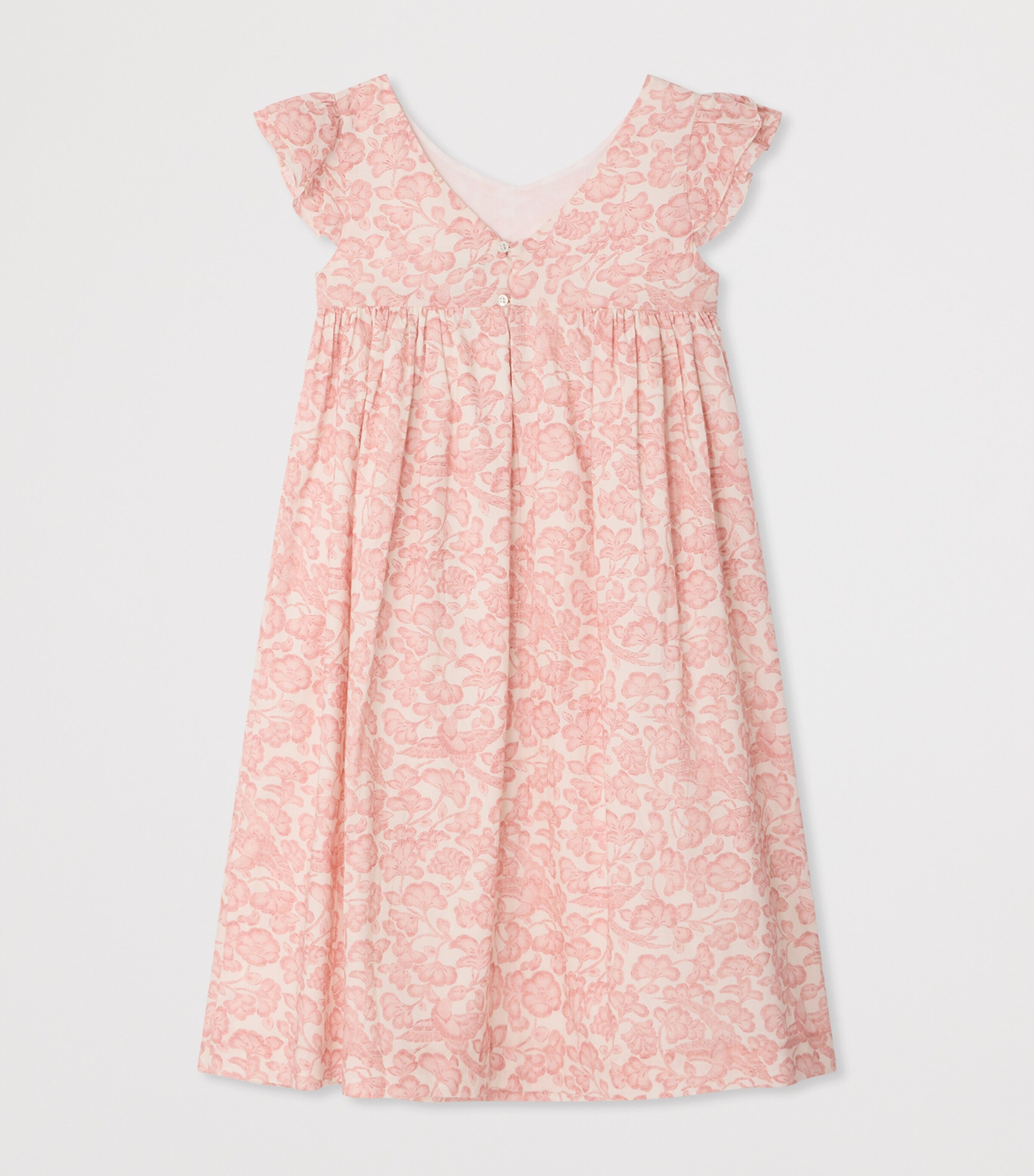 Bonpoint Cotton Galantine Dress (10-14 Years) Fl Beige Rose Image 2
