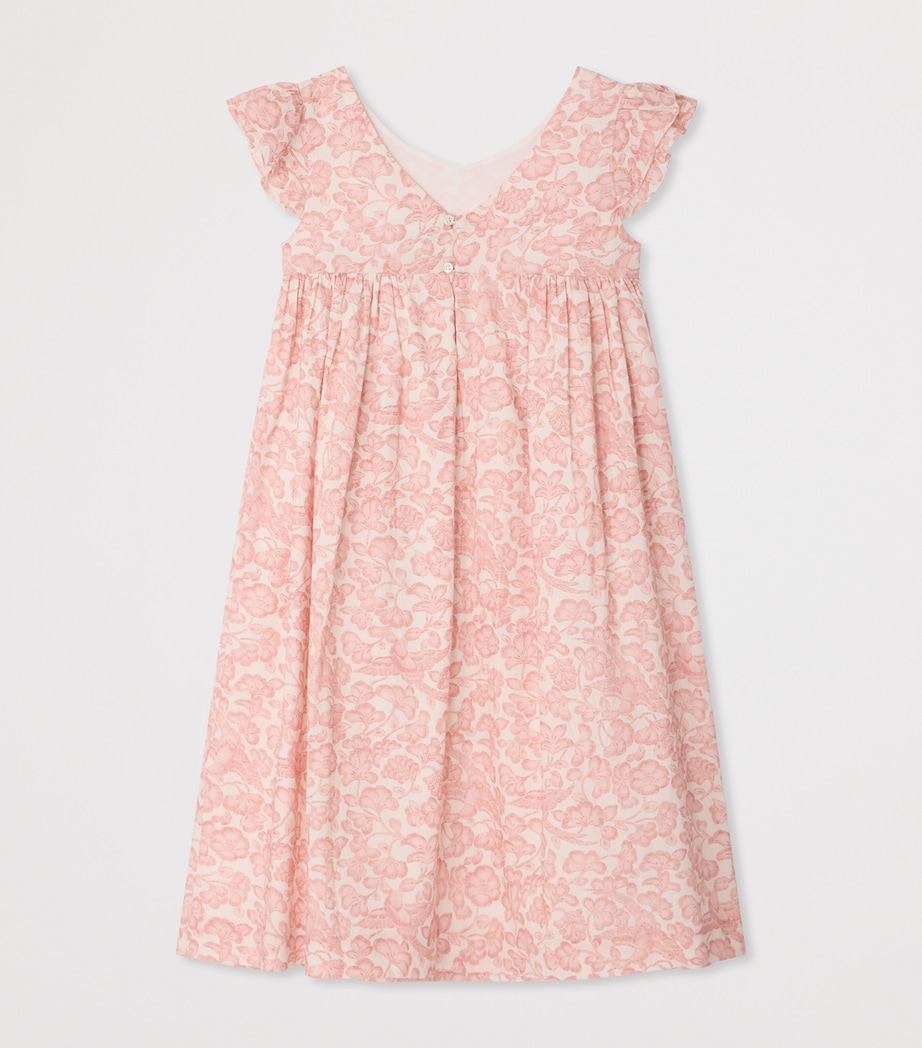 Bonpoint Cotton Galantine Dress (10-14 Years) Fl Beige Rose Image 2