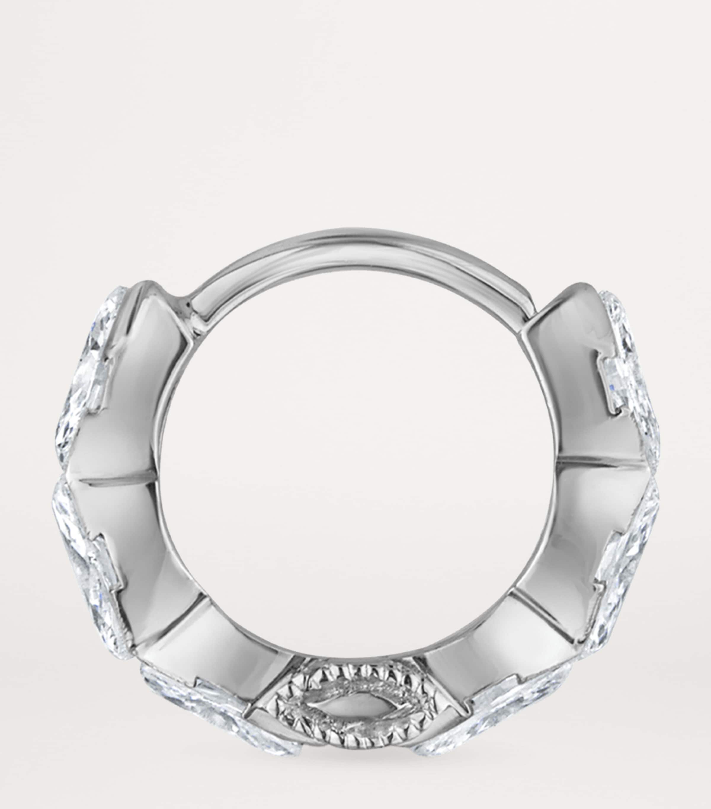 Maria Tash Invisible Set Diamond Marquise Eternity Single Hoop Earring (6.5mm) White Gold Image 2