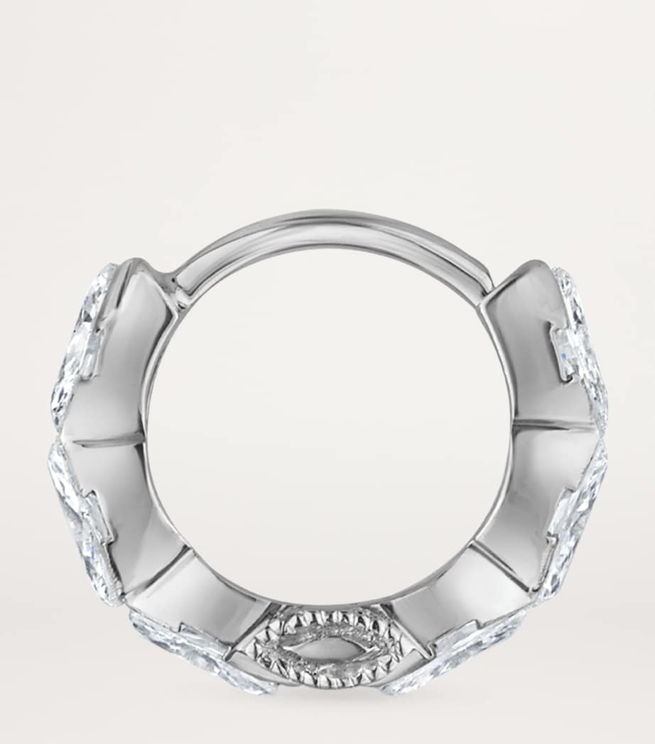 Maria Tash Invisible Set Diamond Marquise Eternity Single Hoop Earring (6.5mm) White Gold Image 2
