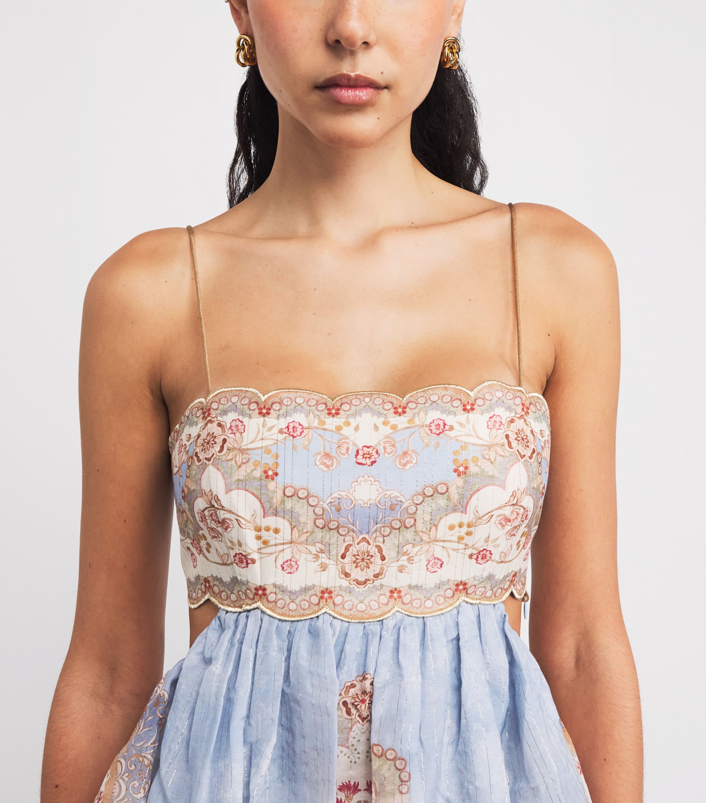 Cotton-Silk Tiered Daylight Maxi Dress WLLPAPR FLRL DNMWPFD Image 4