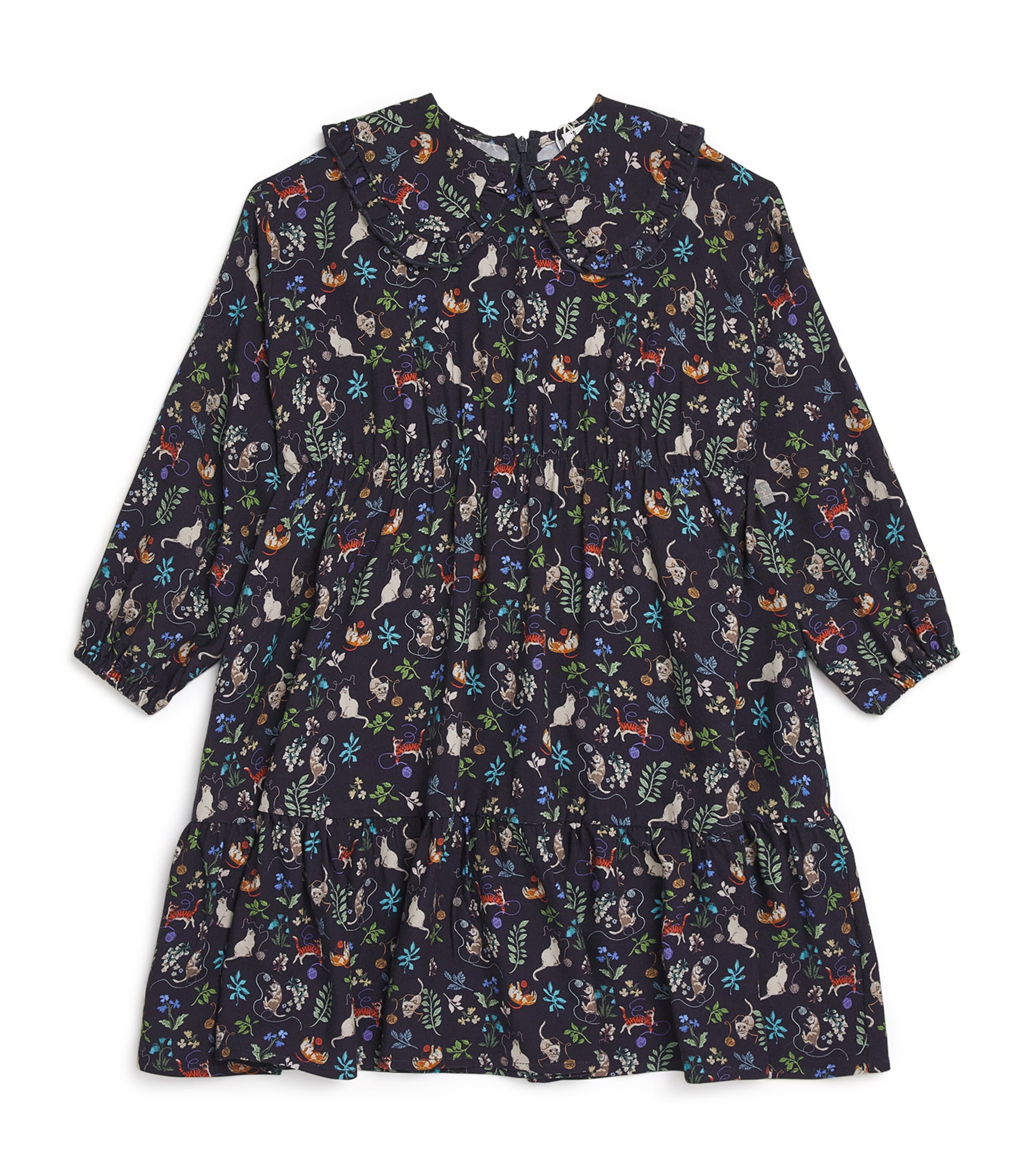 Floral Dress (2-14 Years) 497NAVY BLUE Image 1