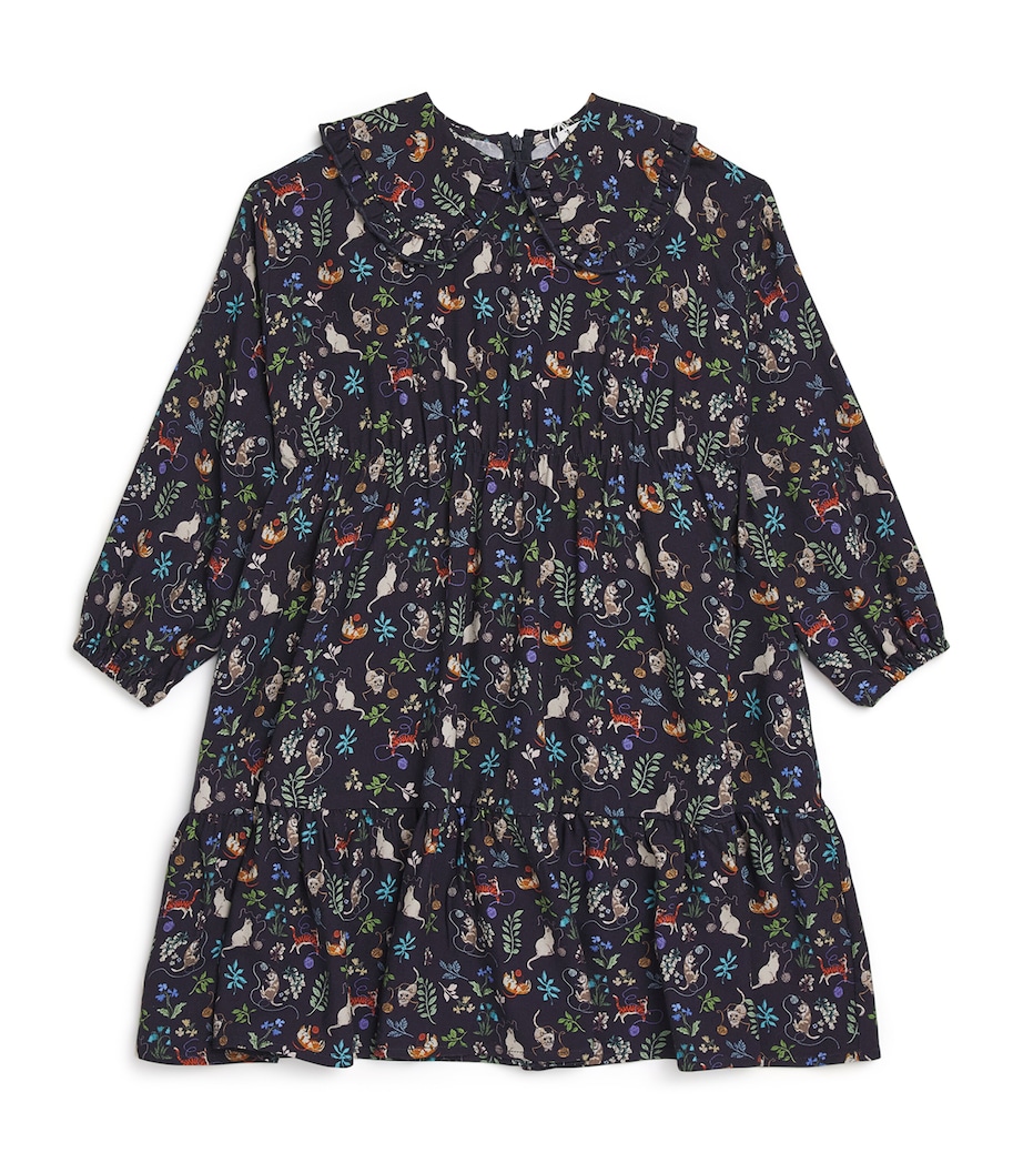 Floral Dress (2-14 Years) 497NAVY BLUE Image 1