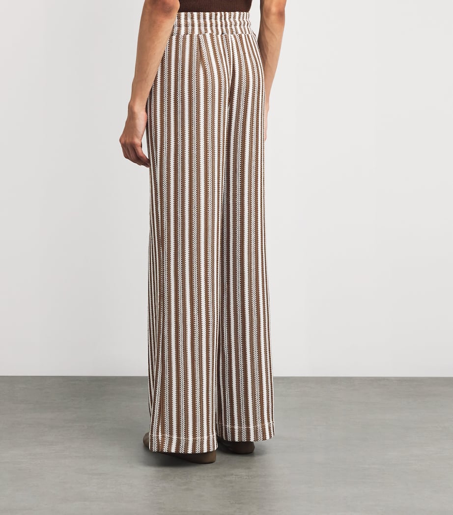 Zosia Straight Trousers W0372 WHITE/BROWN Image 4