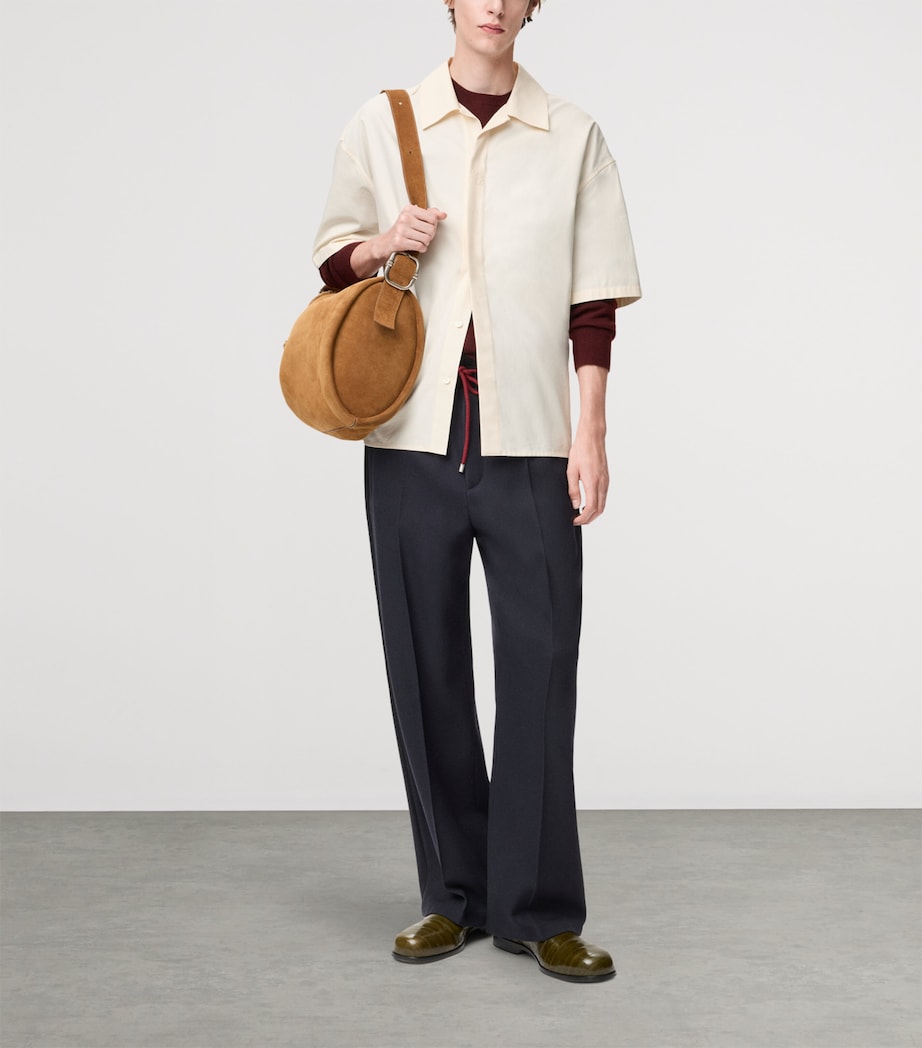 LOEWE Mens Cotton Short-Sleeve Shirt White Image 2