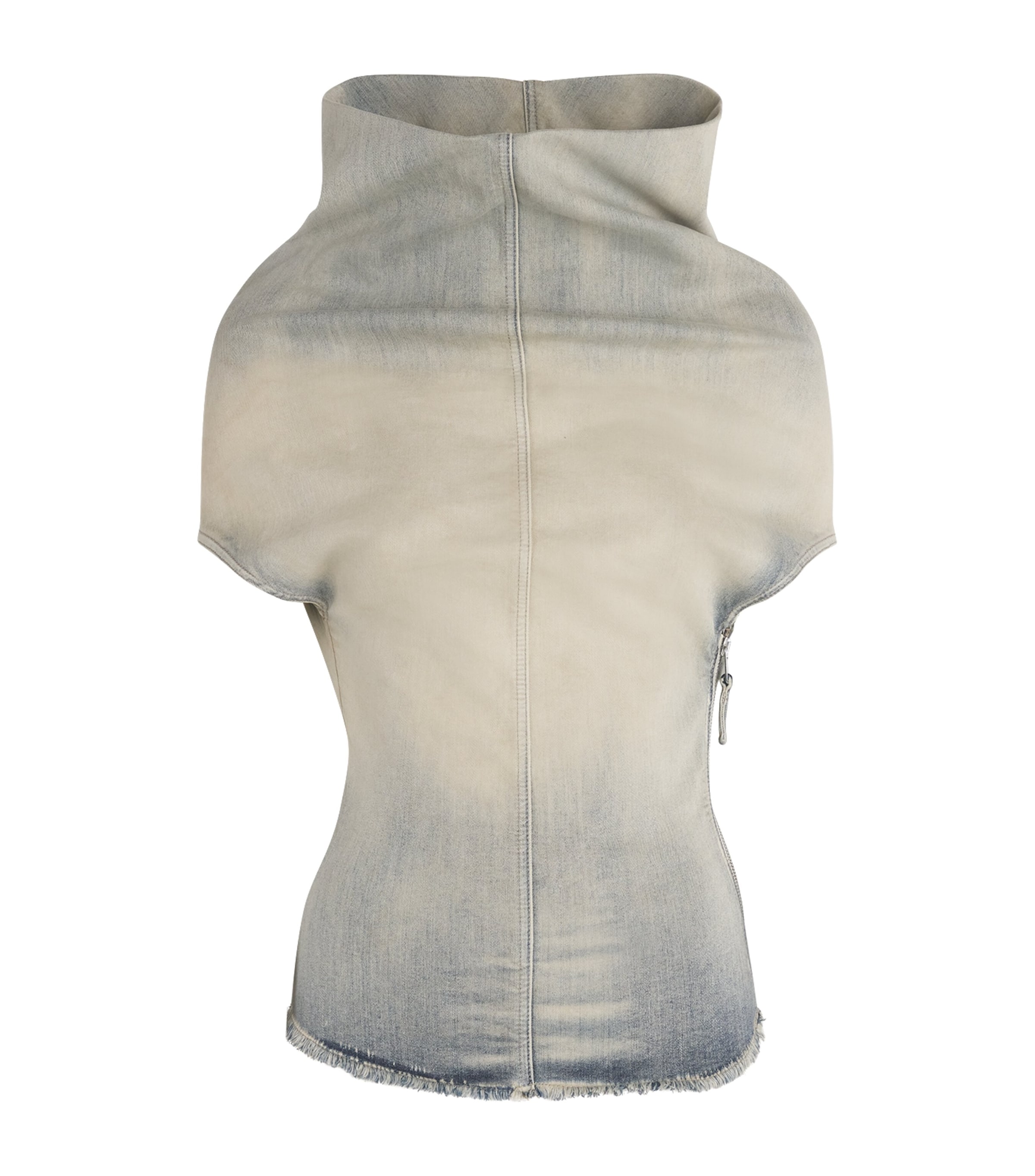 Rick Owens Denim Shroud Top In Blue
