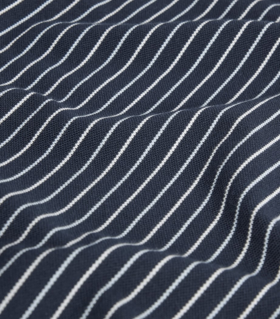 Dunhill Mens Cotton Stripe Polo Shirt Navy Image 6