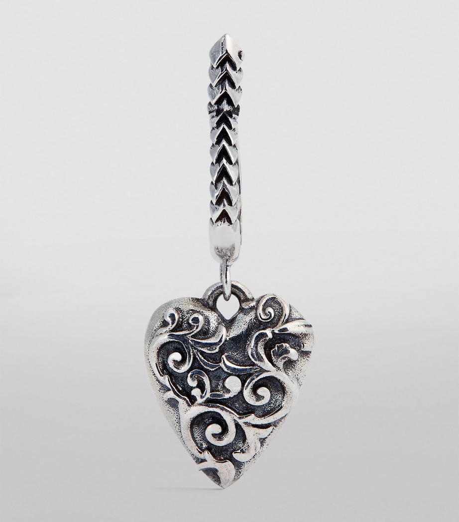 Emanuele Bicocchi Sterling Silver Arabesque Heart Single Earring Silver Image 2