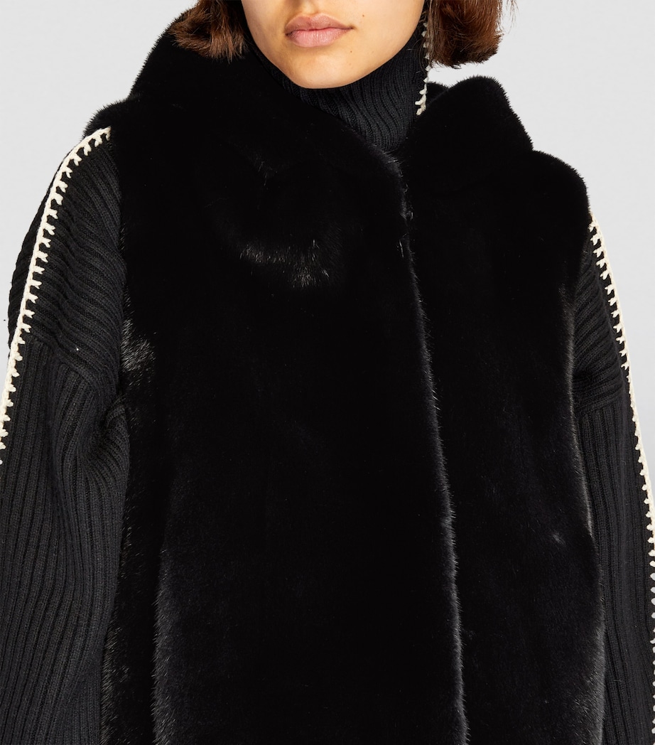 Mink Hooded Gilet A7029 Image 6