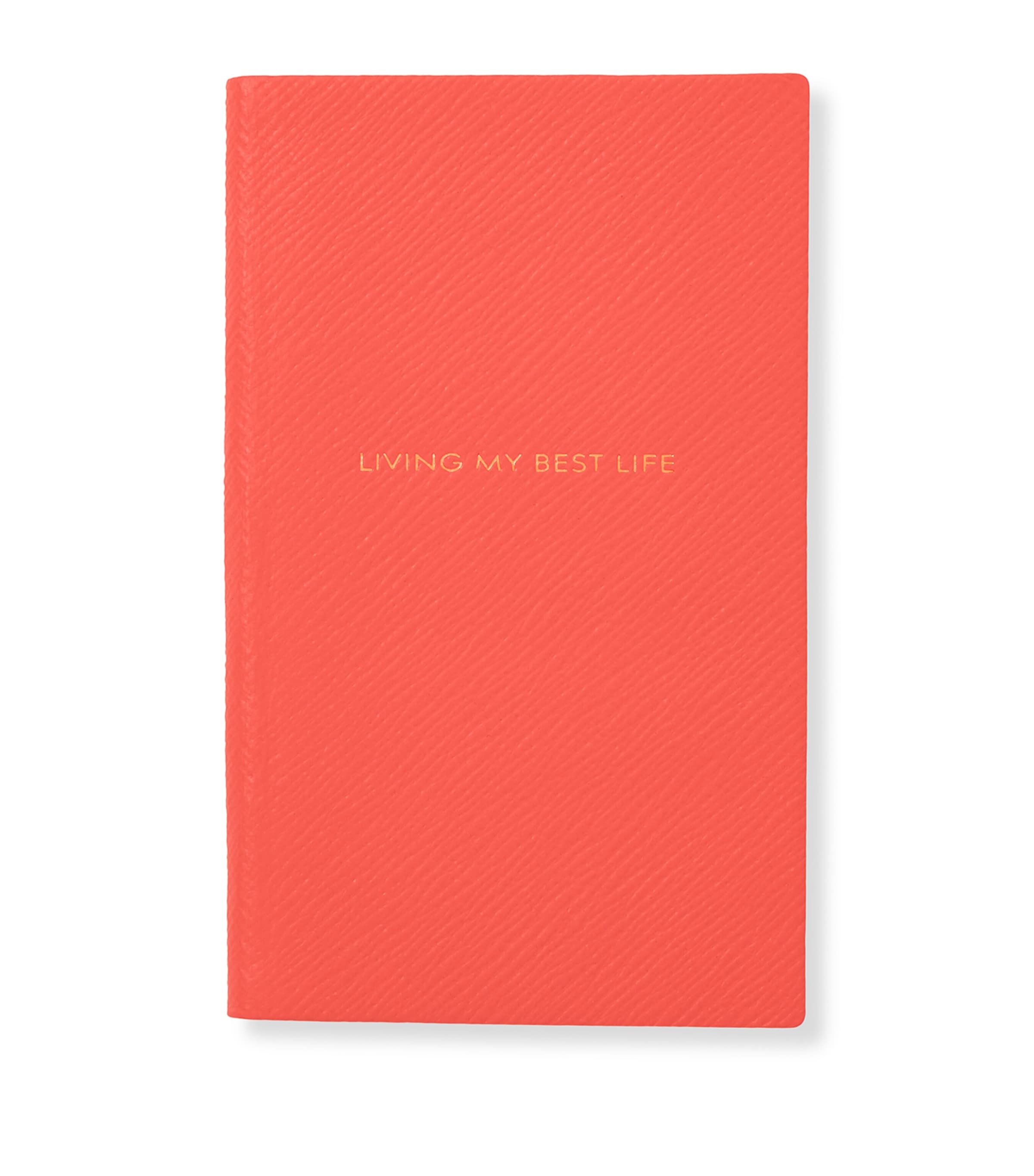 Smythson Leather Living My Best Life Panama Notebook In Orange