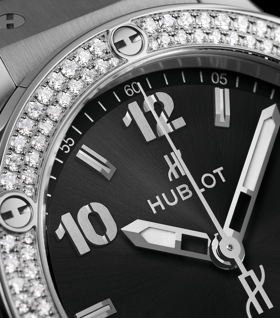 Stainless Steel and Diamond Big Bang Watch 38mm BLACK Image 2
