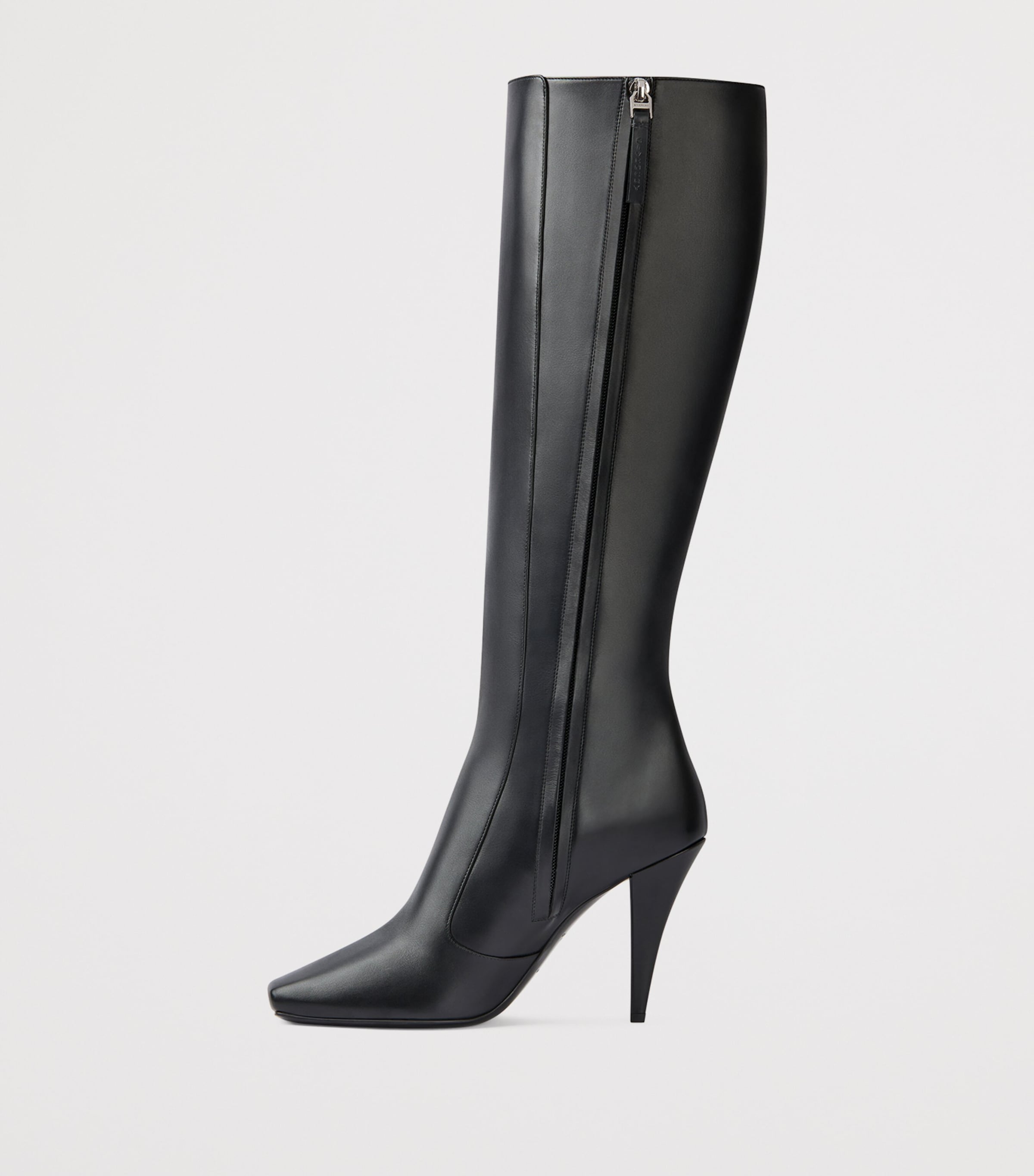 Leather Knee-High Boots 95 BLACK Image 4