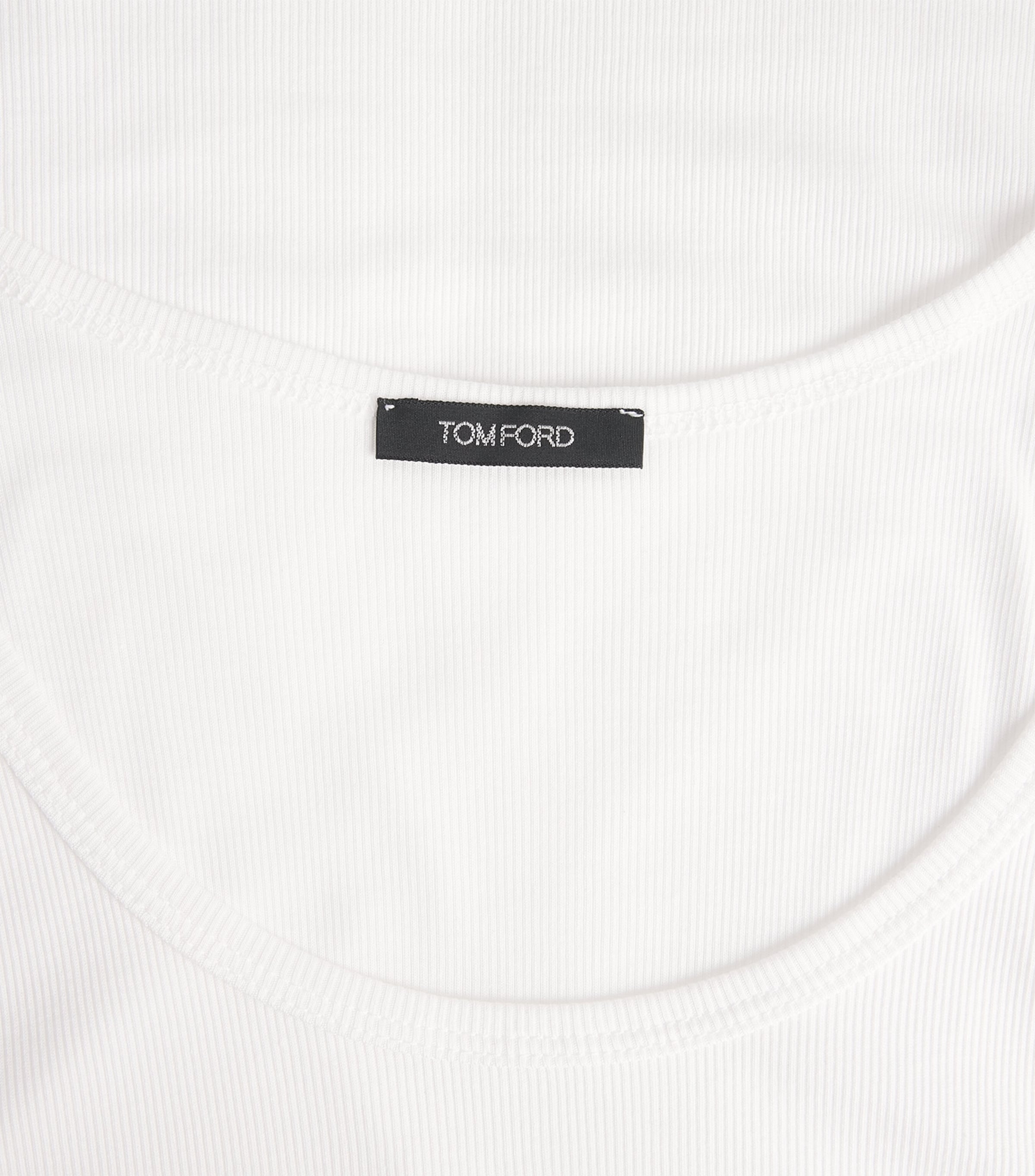 TOM FORD Mens Ribbed Tank Top White Image 5