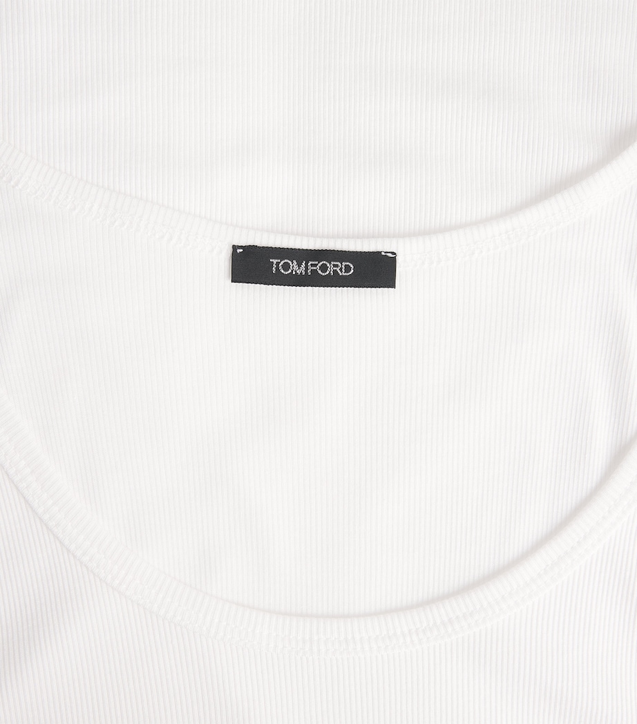 TOM FORD Mens Ribbed Tank Top White Image 5