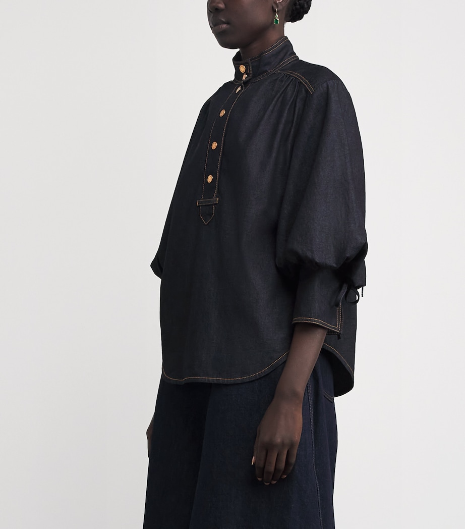 Denim Billow Shirt NHTSKY NIGHT SKY Image 3