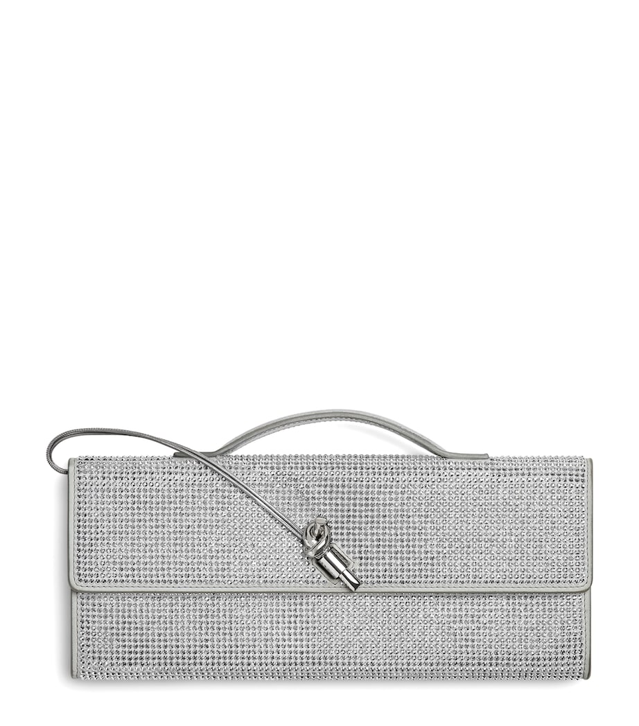 Leather Crystal-Embellished Andiamo Clutch Bag 1905 Image 1