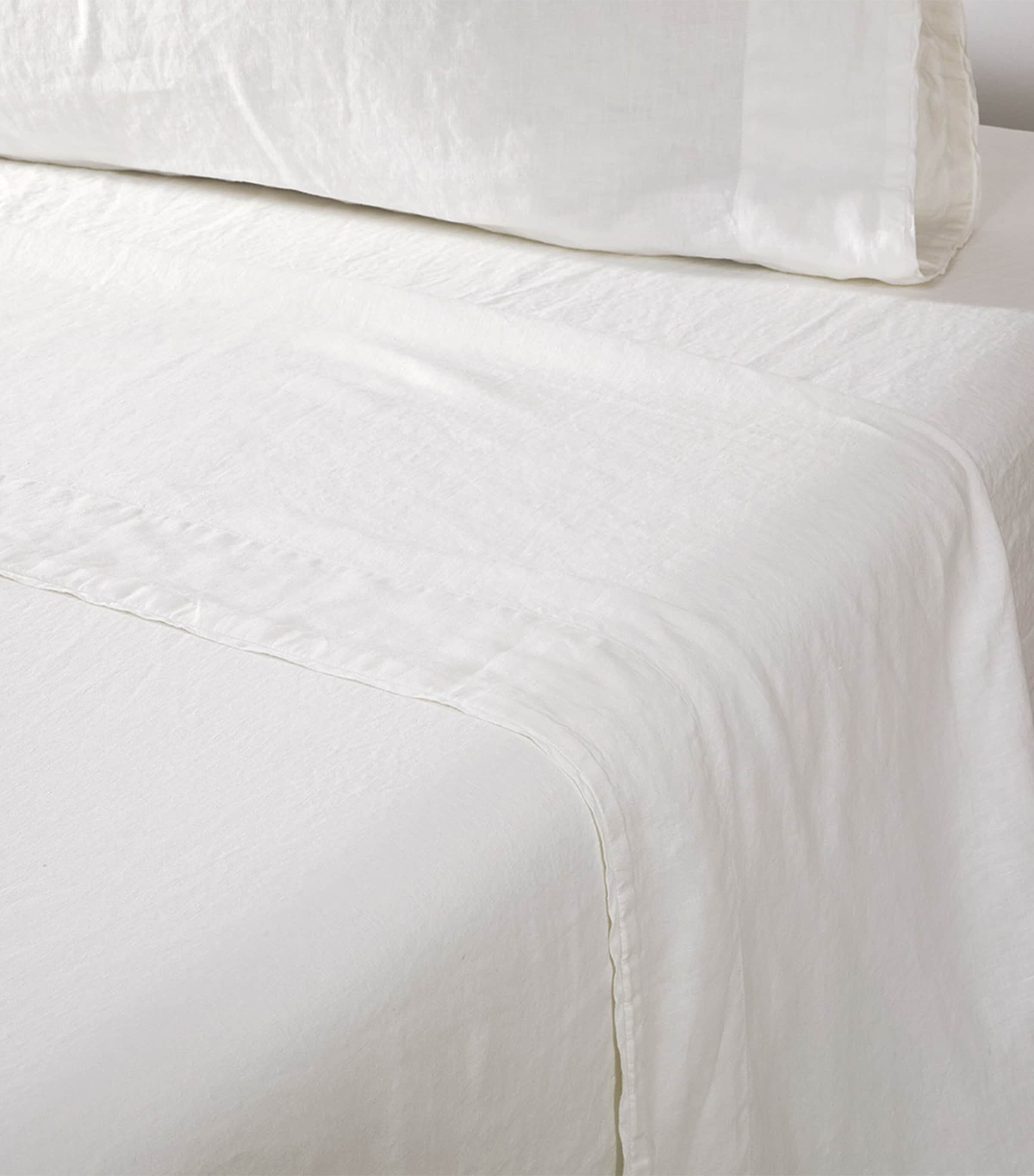 Ralph Lauren Linen Super King Flat Sheet In Ivory