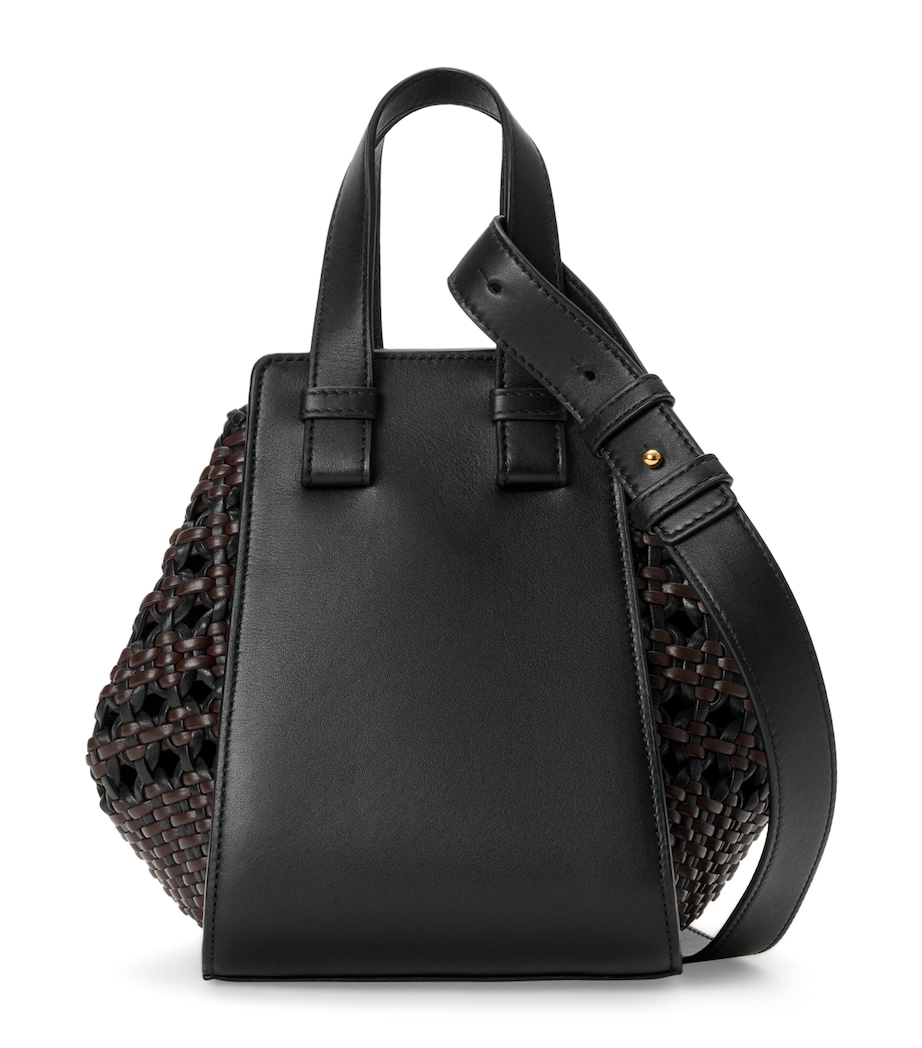 Leather Hammock Top-Handle Bag BLACK/BROWN Image 1