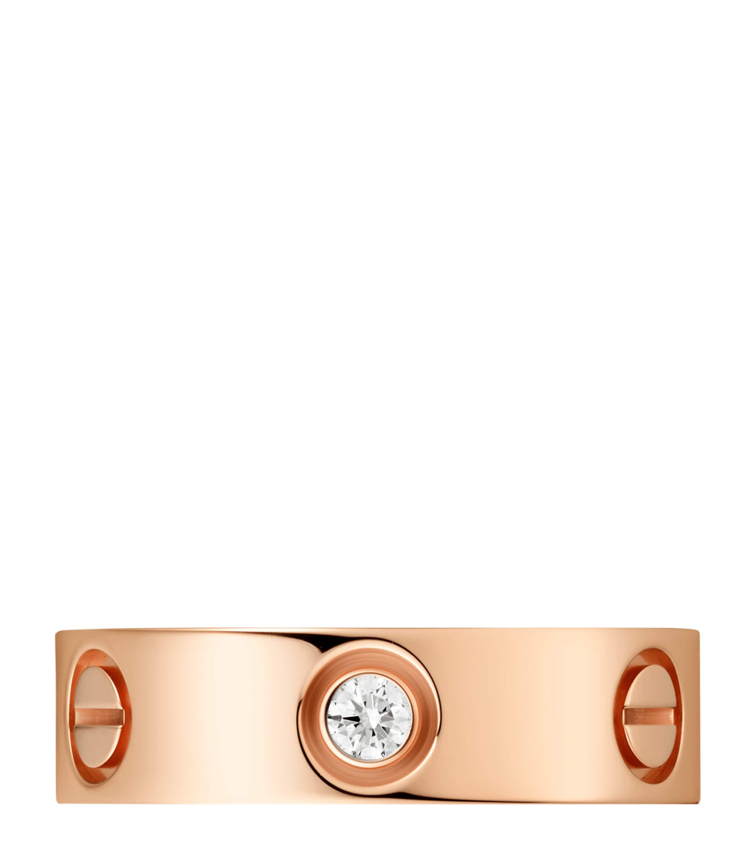 Rose Gold and Diamond LOVE Ring MULTI Image 3