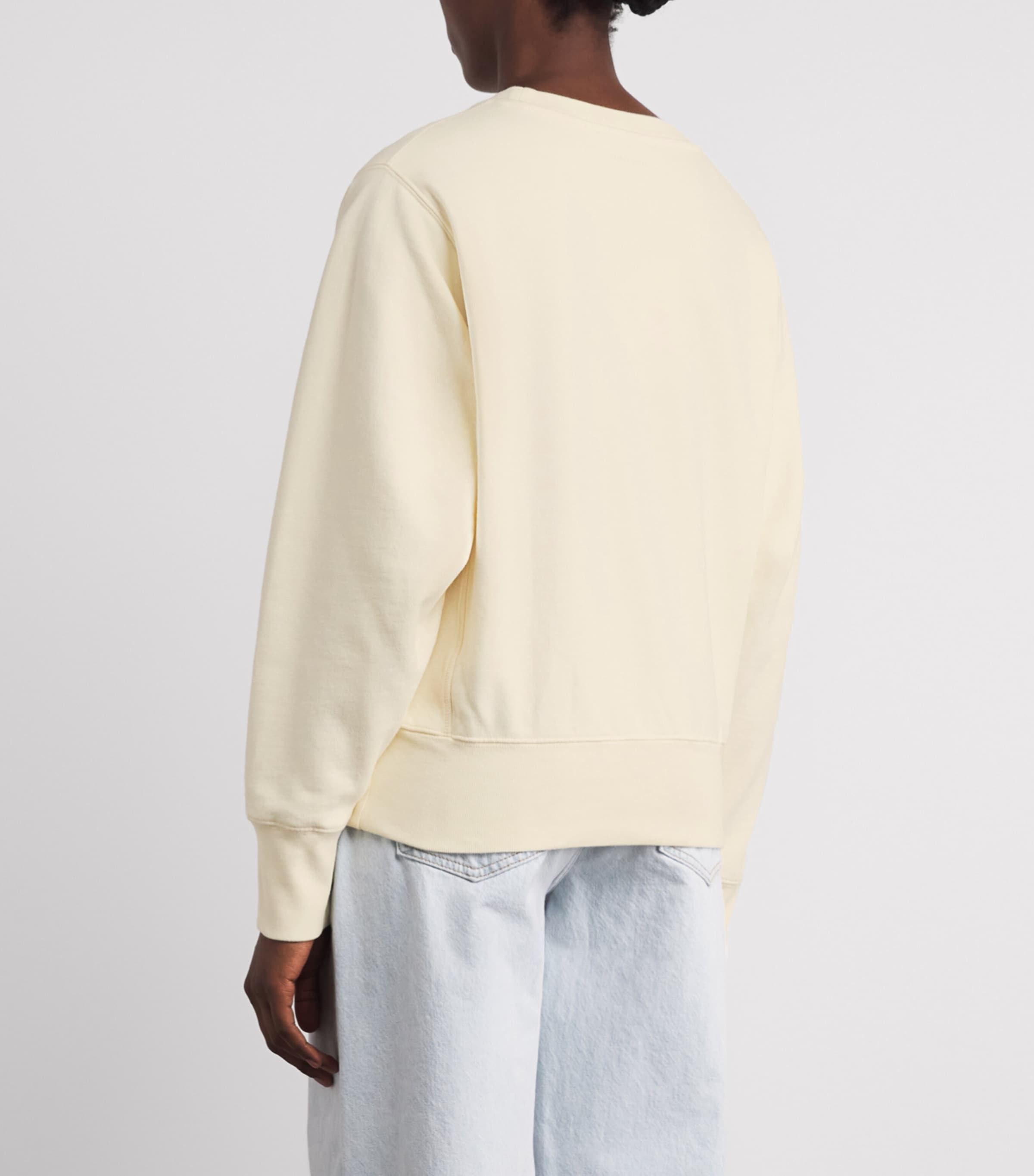 ANINE BING Womens Cotton Shrunken Harry Sweatshirt Ecru Image 5