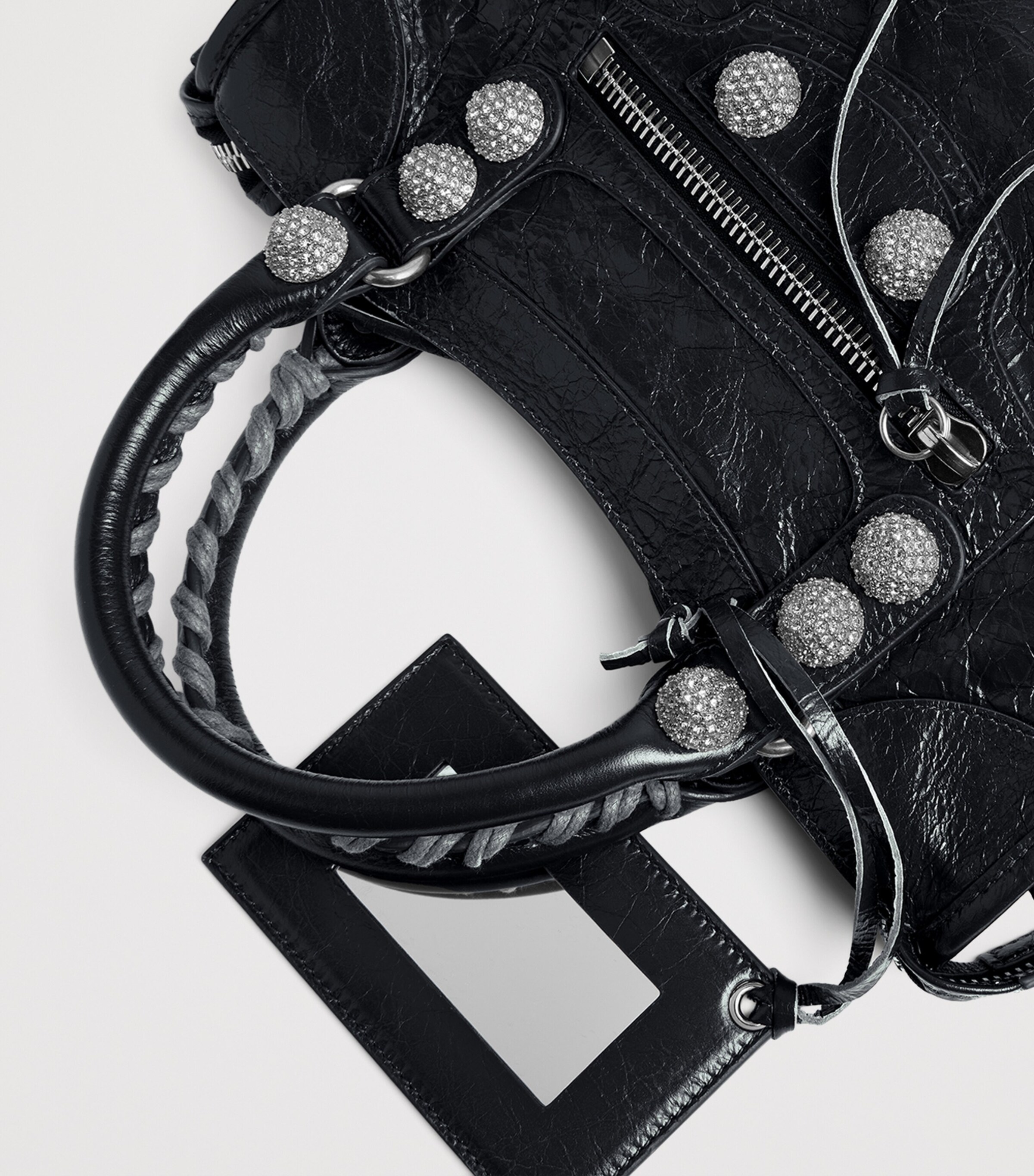 Balenciaga Small Leather Embellished Le City Top-Handle Bag Image 8