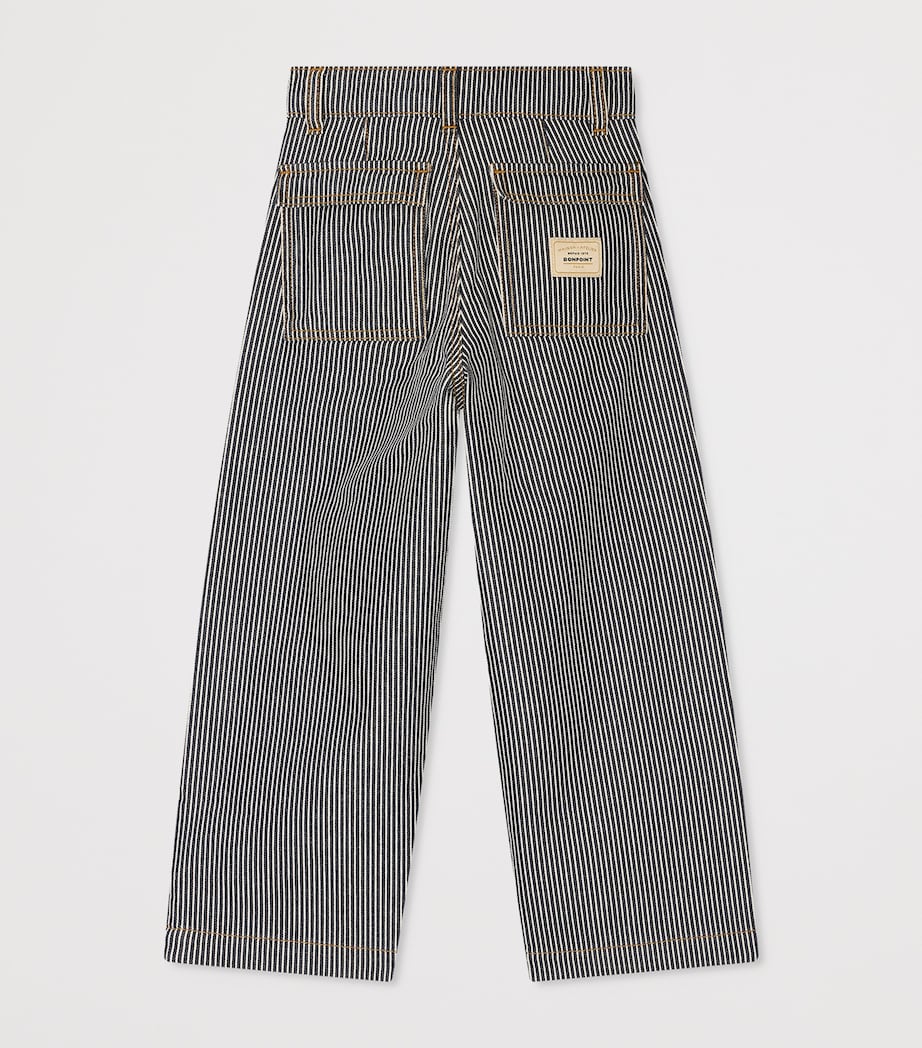 Bonpoint Cotton Stripe Jingle Jeans (10-14 Years) Ra Faux Noir Image 2