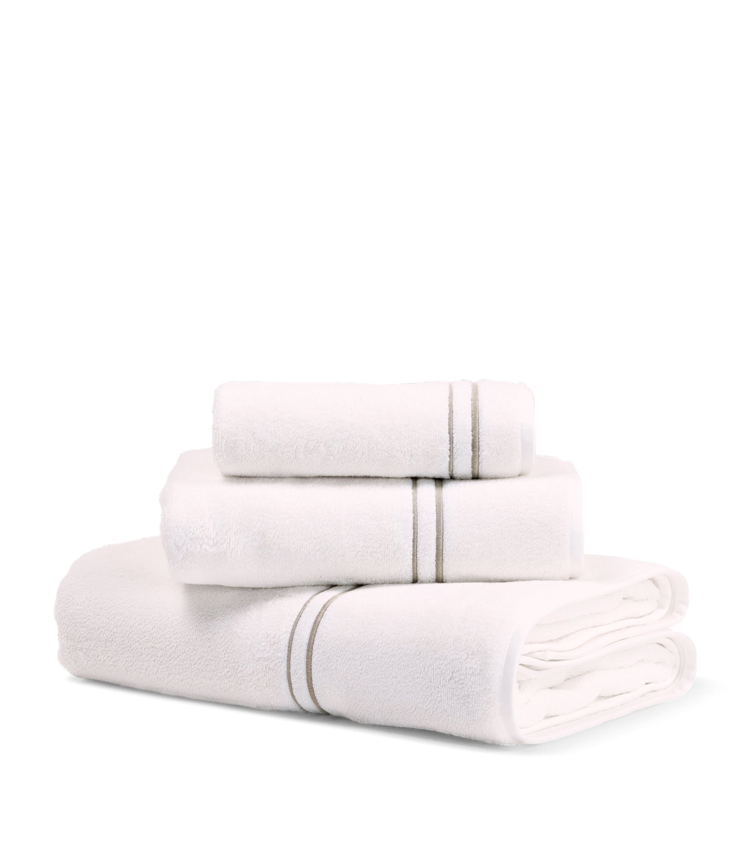 Frette Cotton Layering Embroidery Bath Sheet (100cm x 150cm) Milk/savage B Image 4